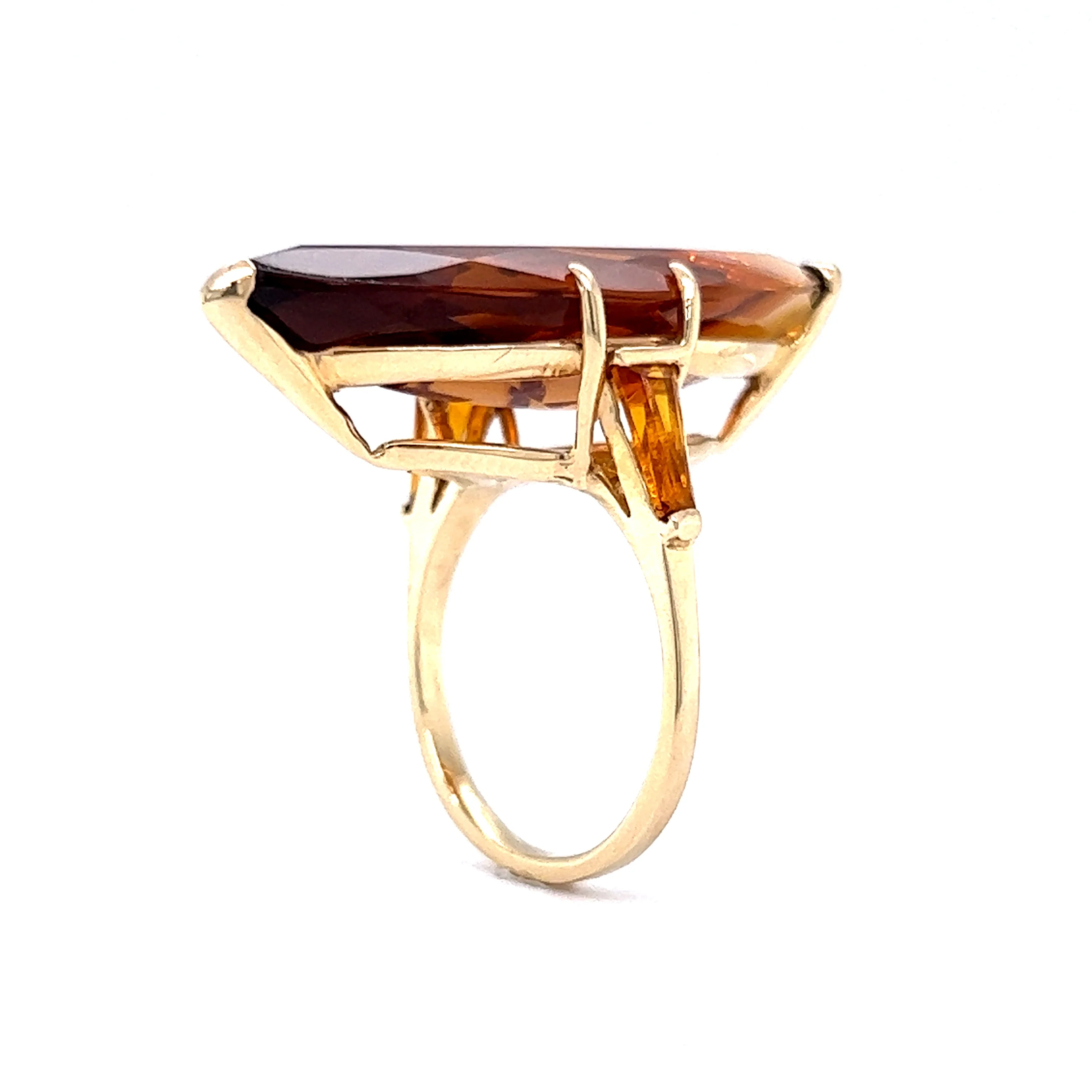 Marquise Cut Citrine Cocktail Ring in 14k Yellow Gold - Image 4