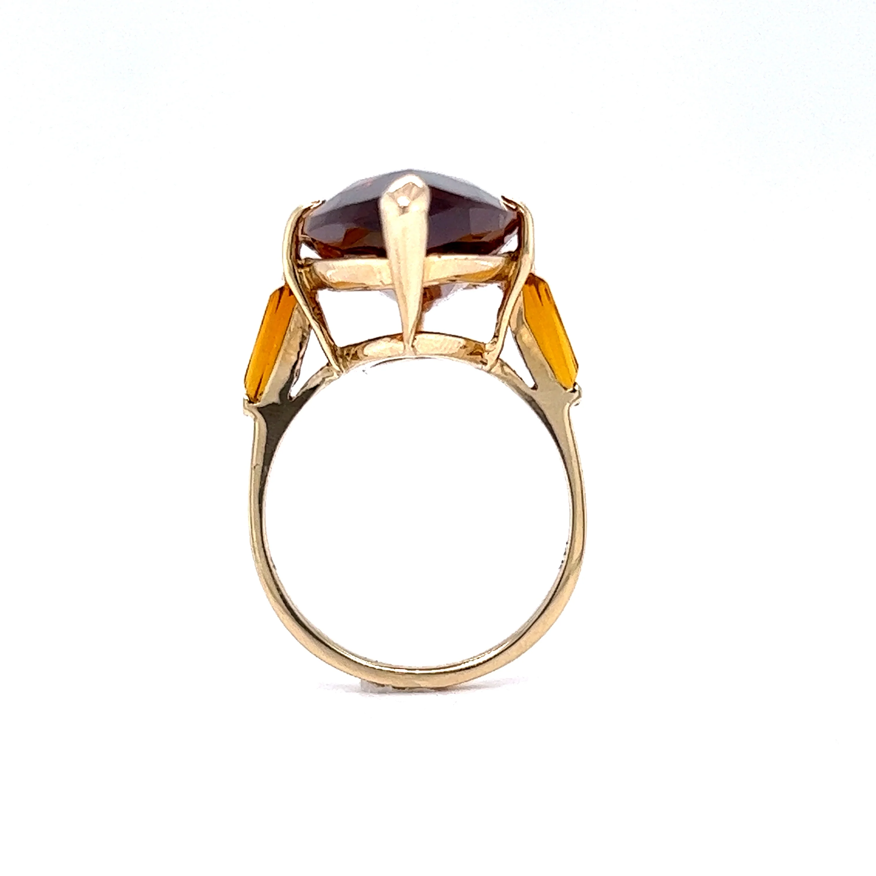 Marquise Cut Citrine Cocktail Ring in 14k Yellow Gold - Image 5