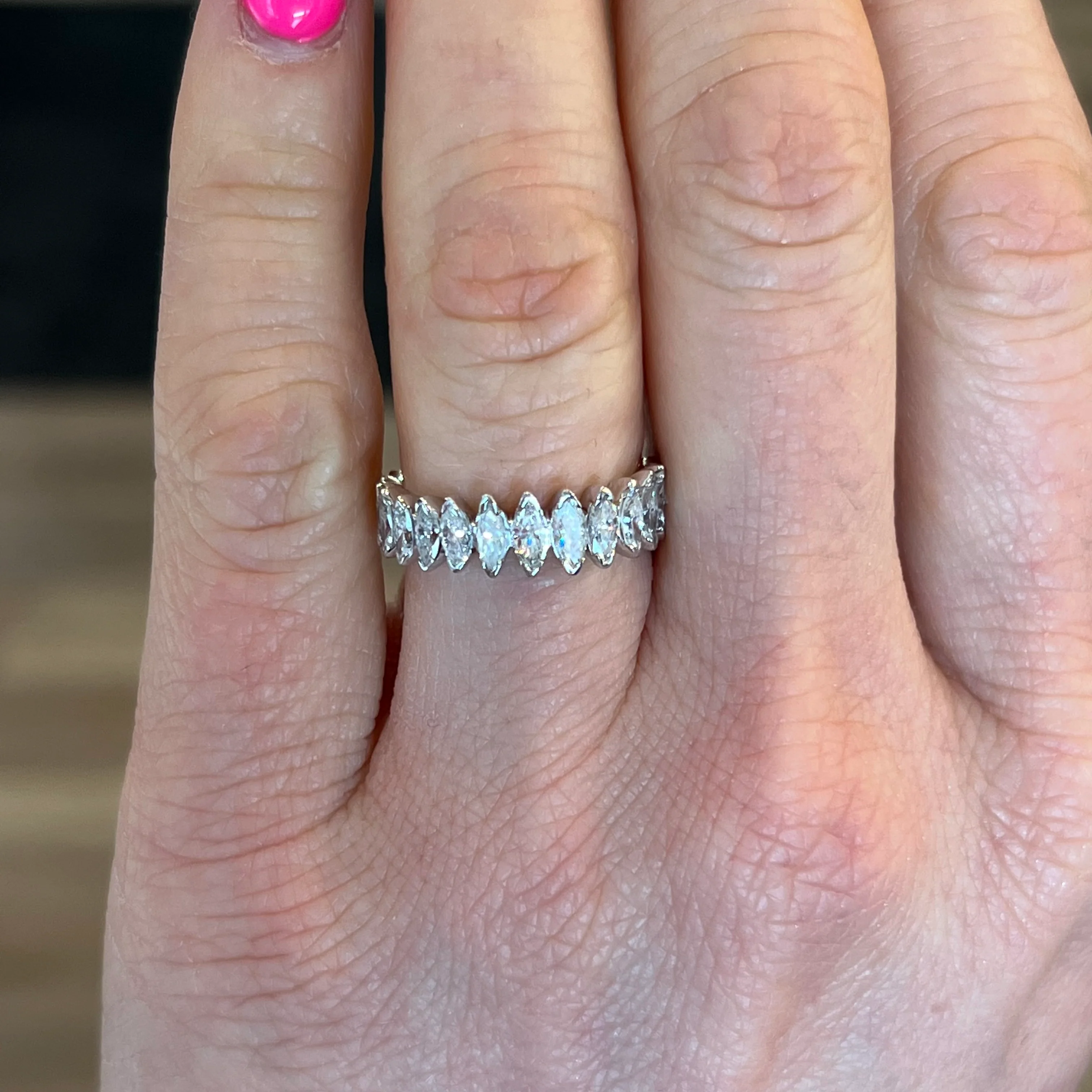 Marquise Cut Diamond Eternity Band in Platinum - Image 6