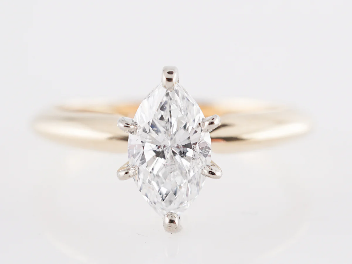 Marquise Diamond Solitaire Engagement Ring in 14K