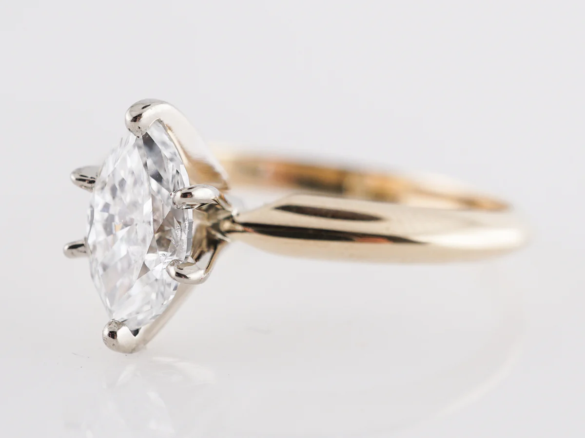 Marquise Diamond Solitaire Engagement Ring in 14K - Image 2