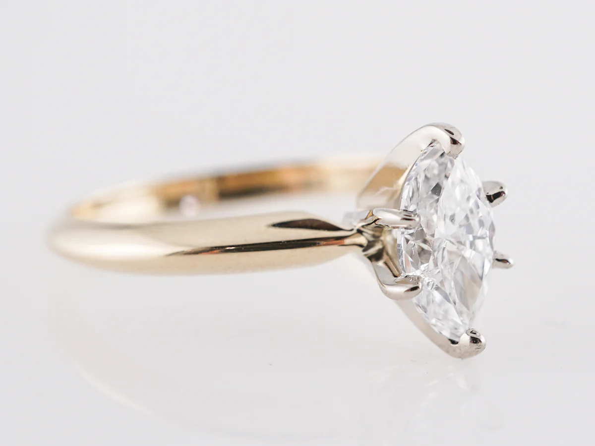 Marquise Diamond Solitaire Engagement Ring in 14K - Image 3