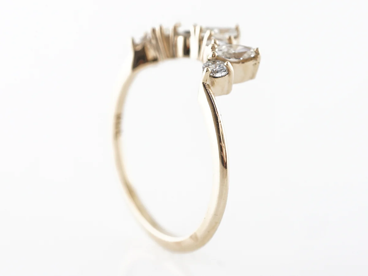 Marquise & Round Diamond Wedding Band in 14k - Image 4