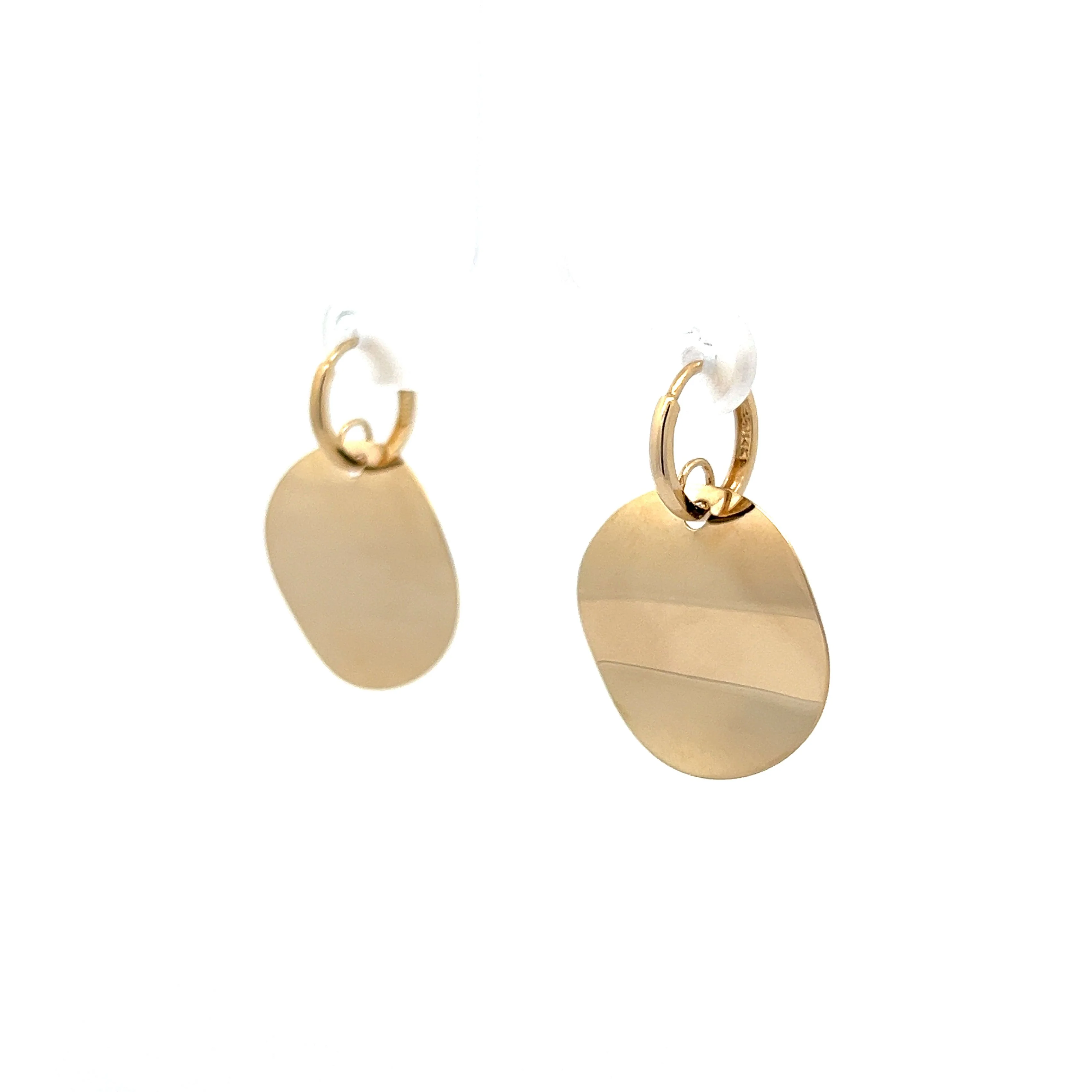 Medallion Textured Earrings in 14k Yellow Gold - Image 2