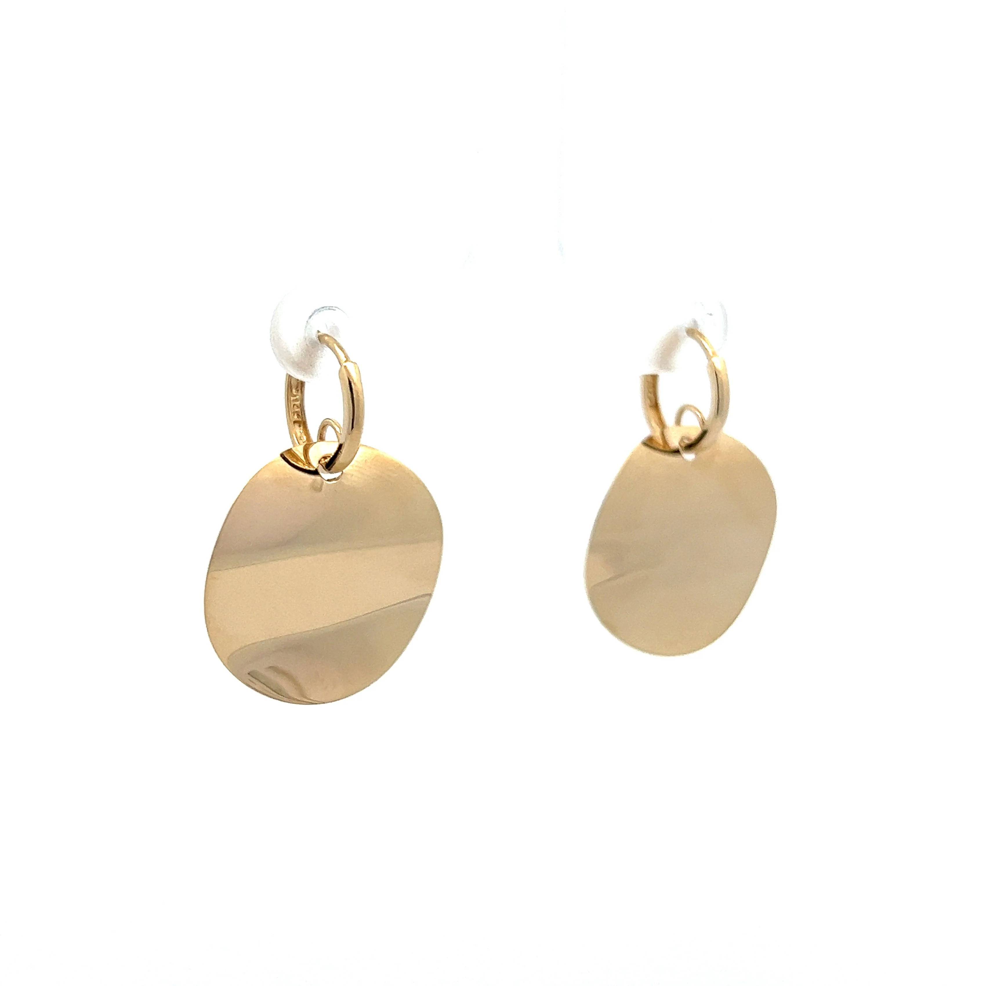 Medallion Textured Earrings in 14k Yellow Gold - Image 3