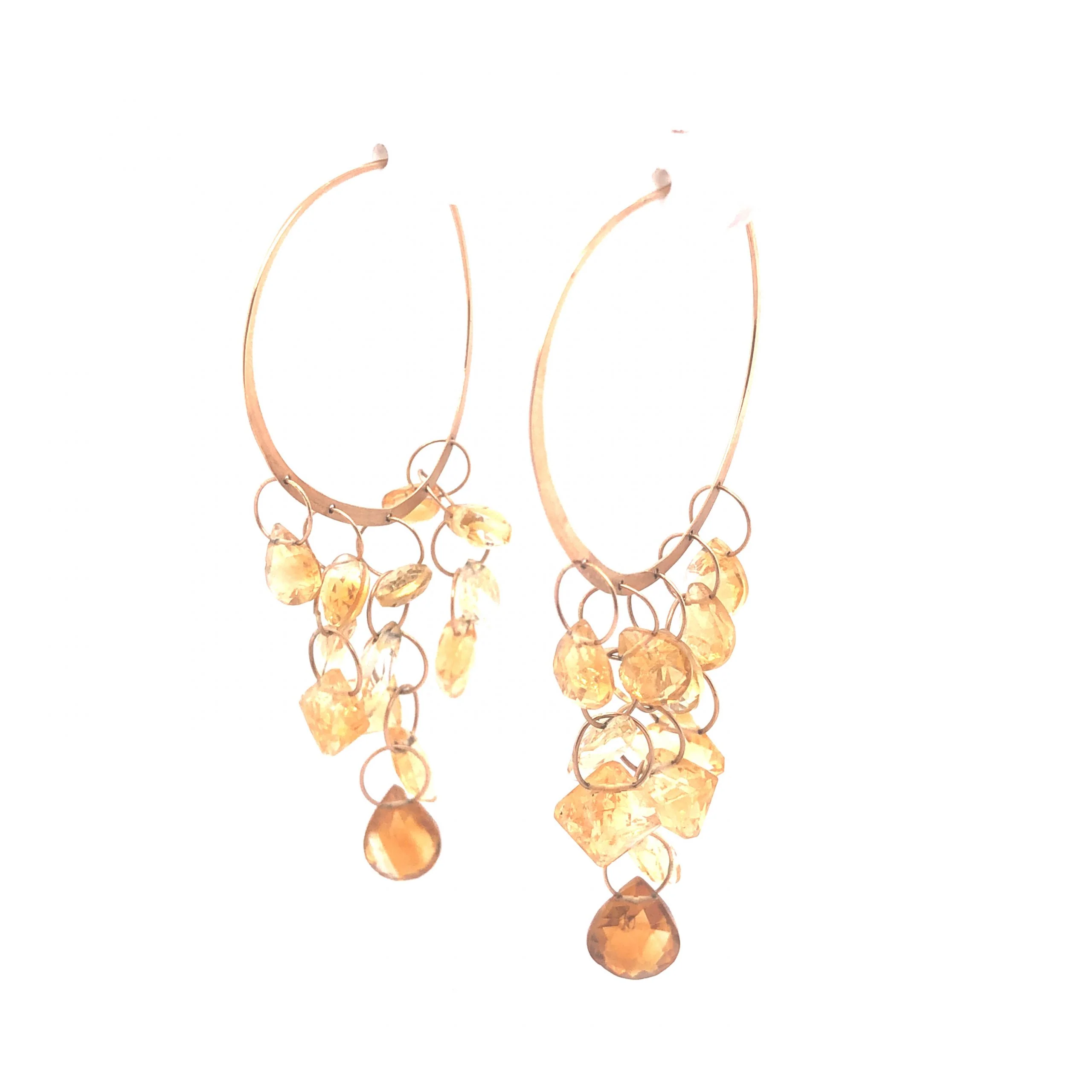Melissa Joy Manning Earrings w/ Citrine in 14k Yellow Gold - Image 2