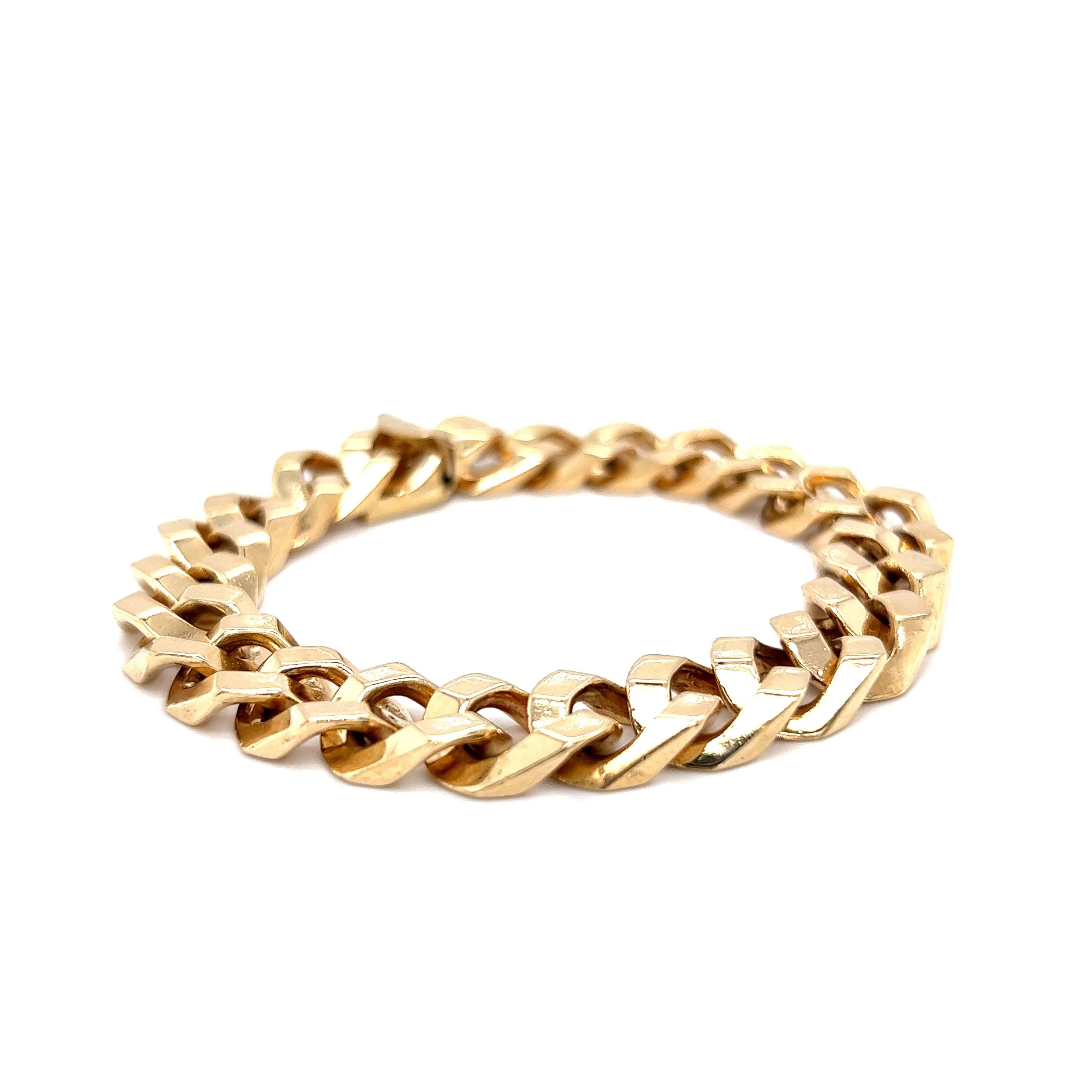 Men's 10mm Cuban Link Bracelet in 14k Yellow Gold - Image 3