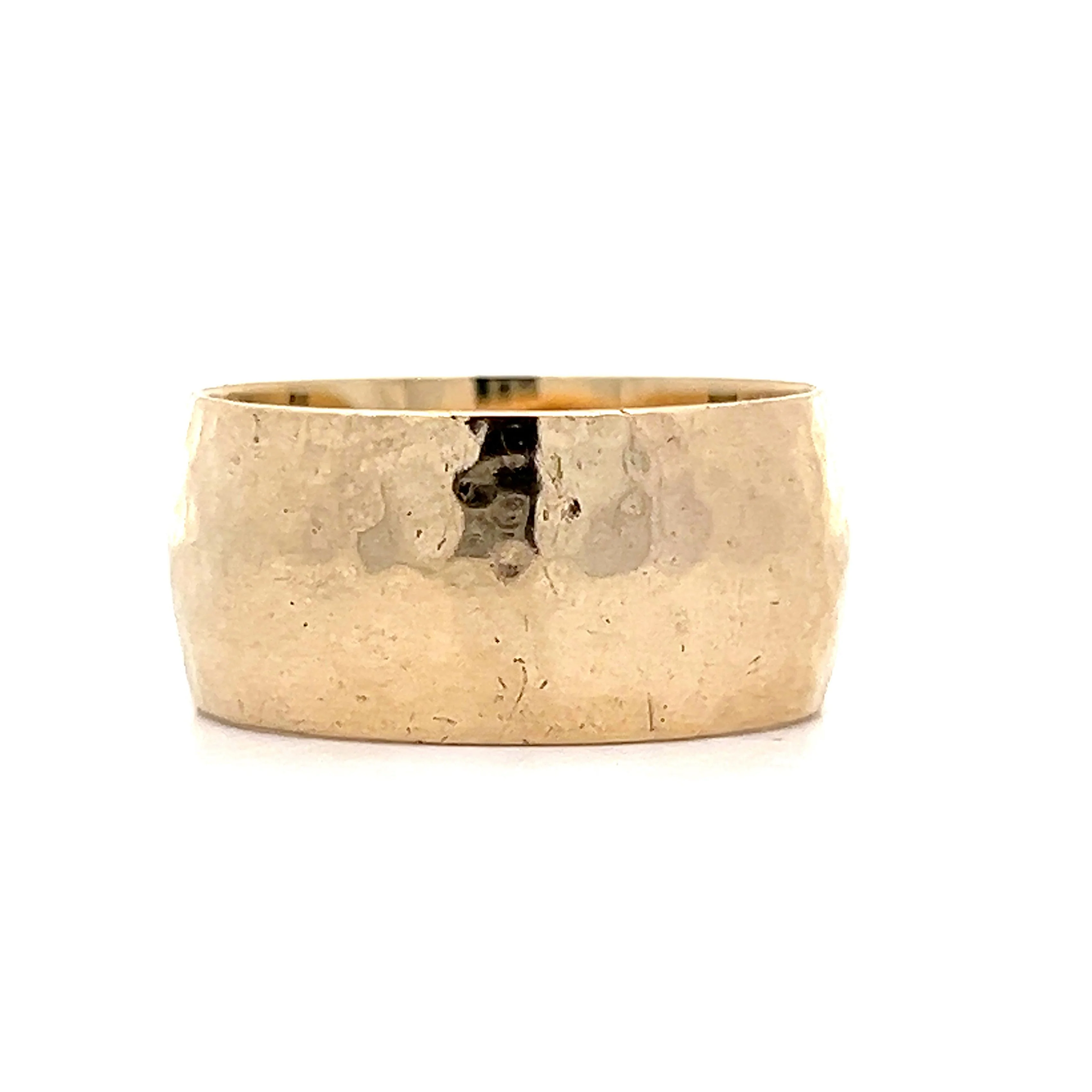 Men's 10mm Hammer Finish Band in 14k Yellow Gold - Image 3