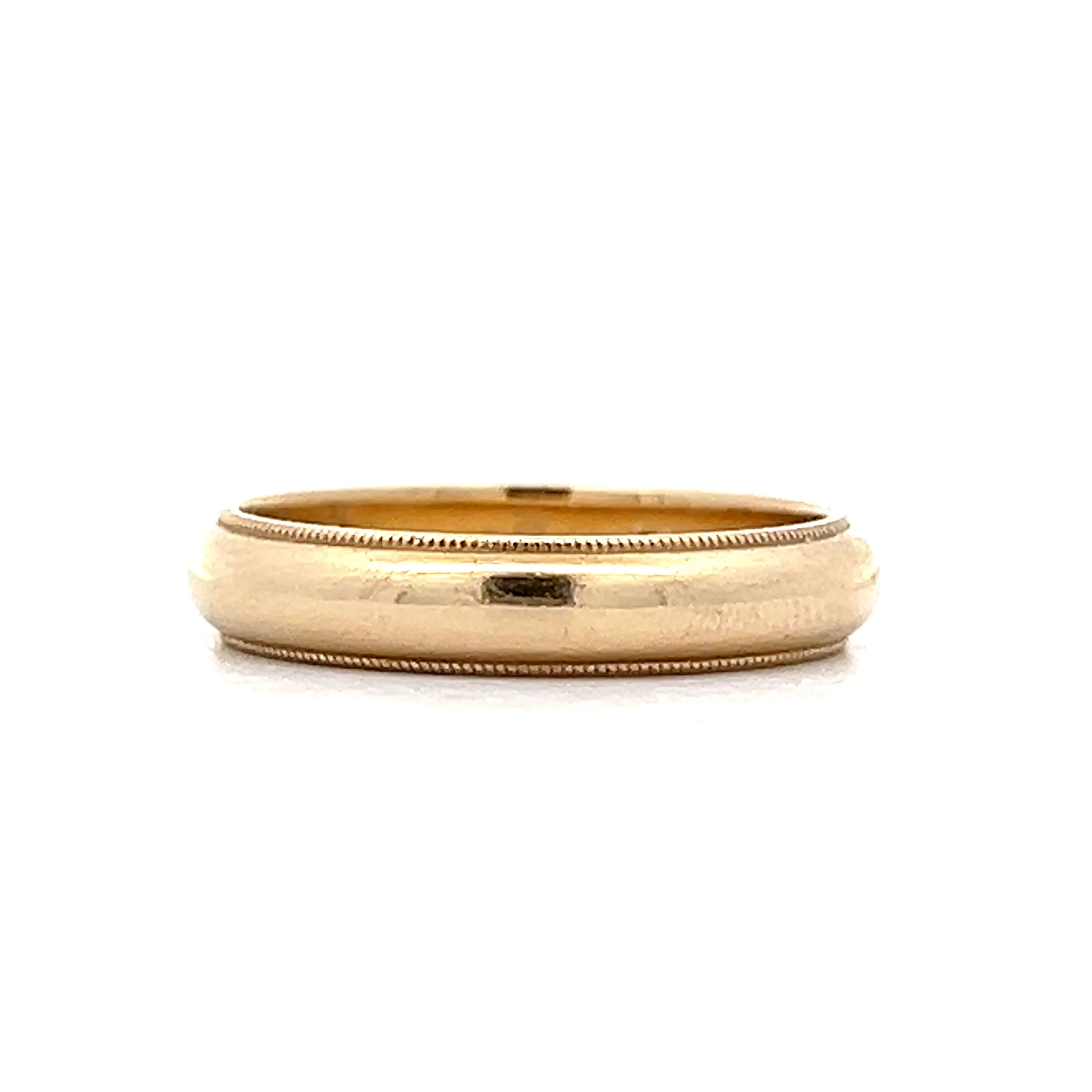 Mens 4mm Classic Wedding Band in 14k Yellow Gold - Image 2