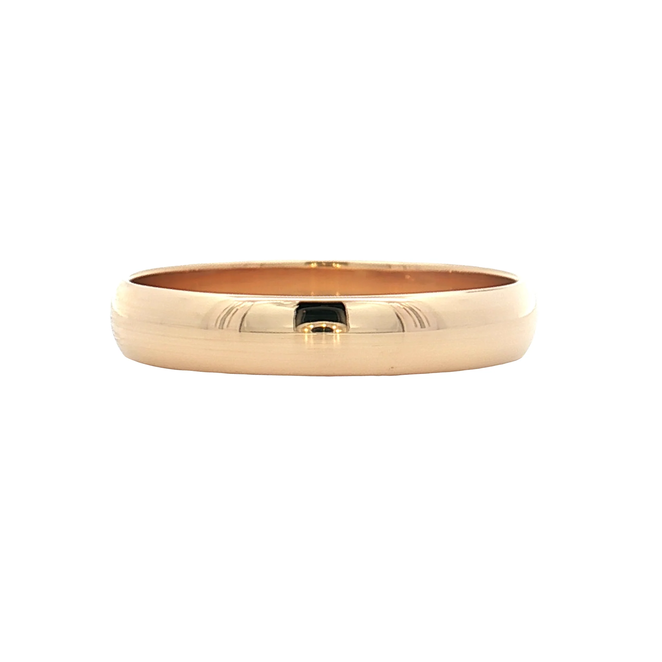 Mens 4mm Half Round Wedding Band 14k Yellow Gold - Image 2