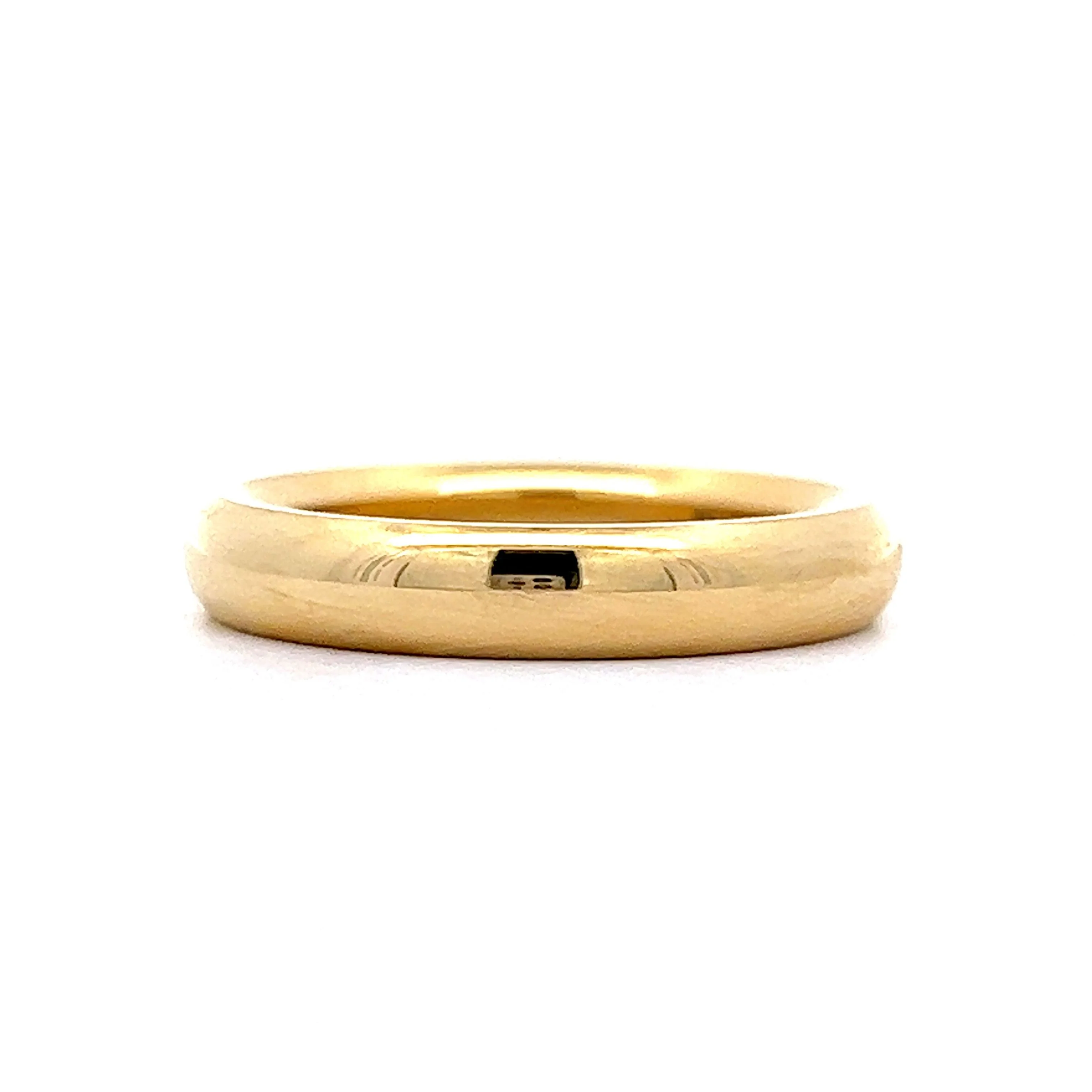 Men's 4mm Half Round Wedding Band in 18k Yellow Gold - Image 3