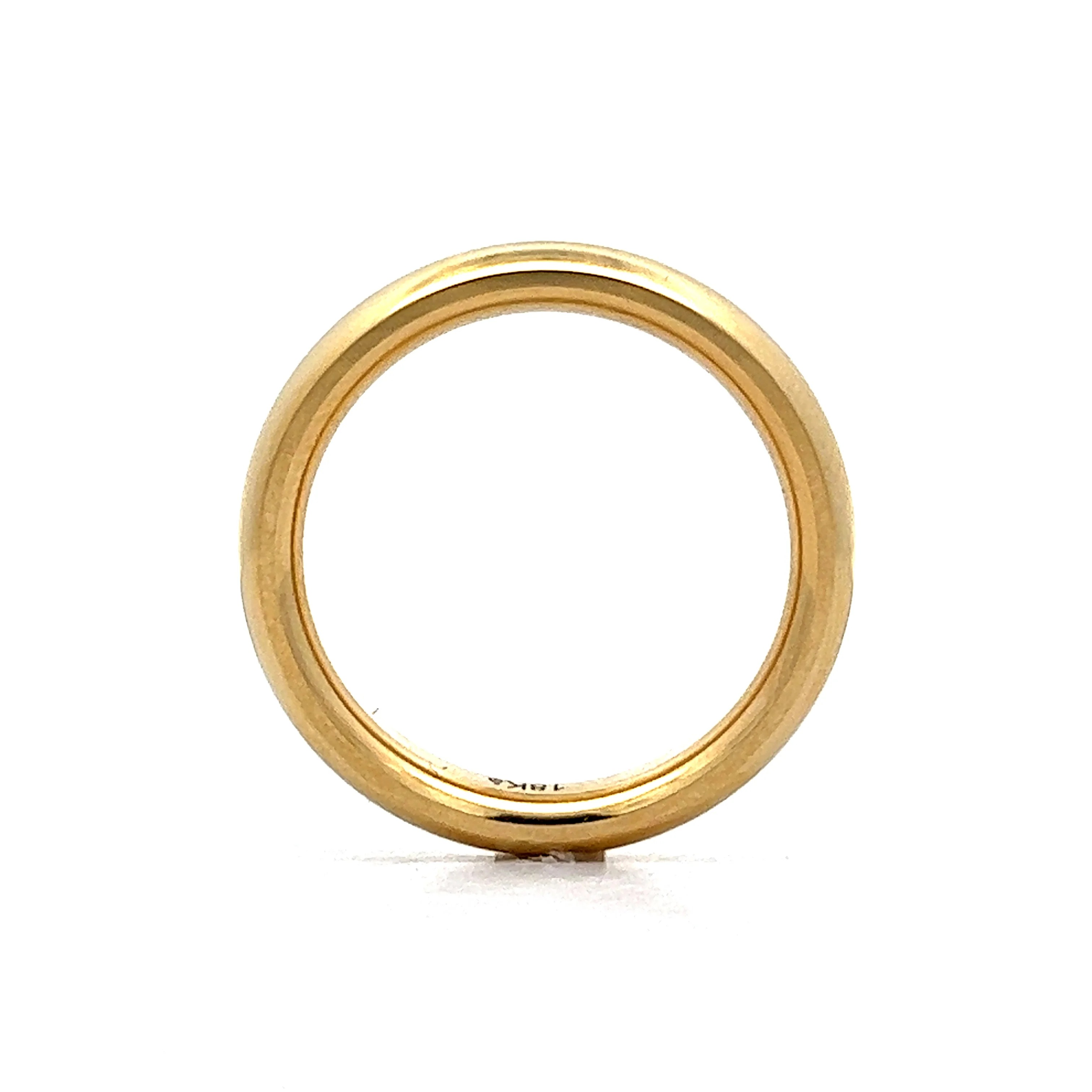 Men's 4mm Half Round Wedding Band in 18k Yellow Gold - Image 4