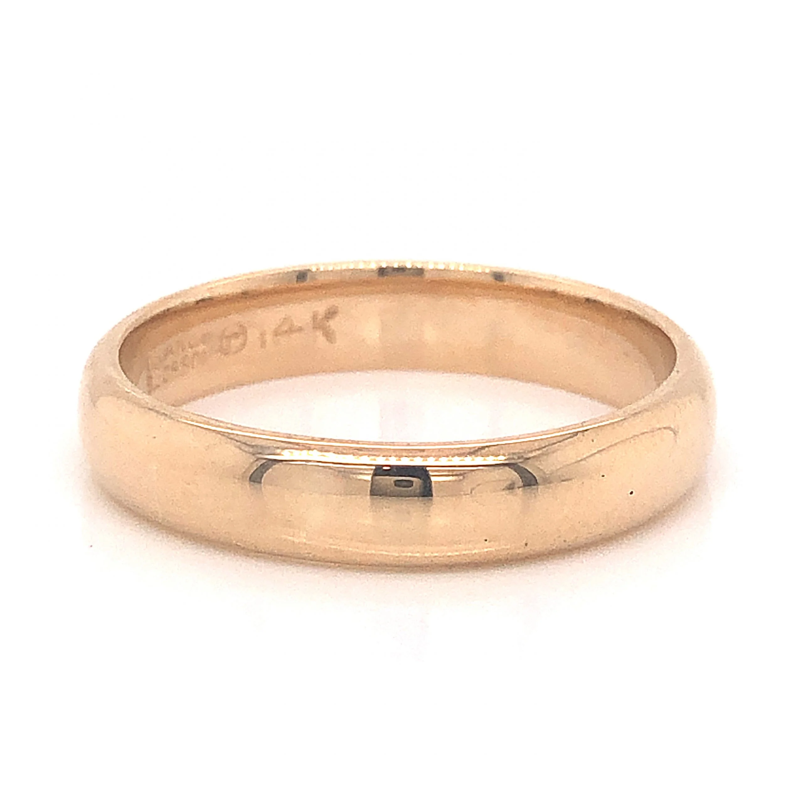 Men's 4mm Polished Wedding Band in 14k Yellow Gold - Image 2