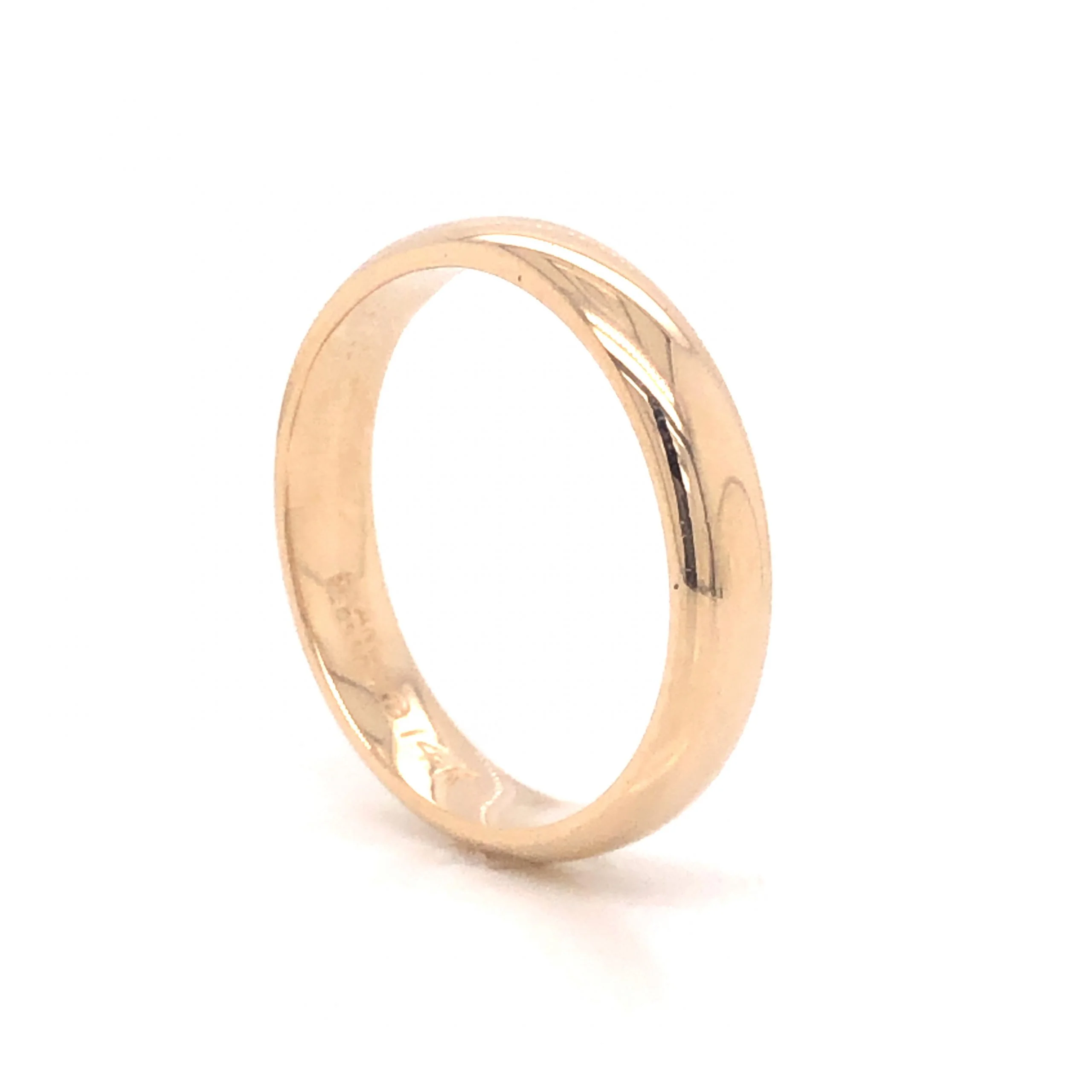 Men's 4mm Polished Wedding Band in 14k Yellow Gold - Image 4