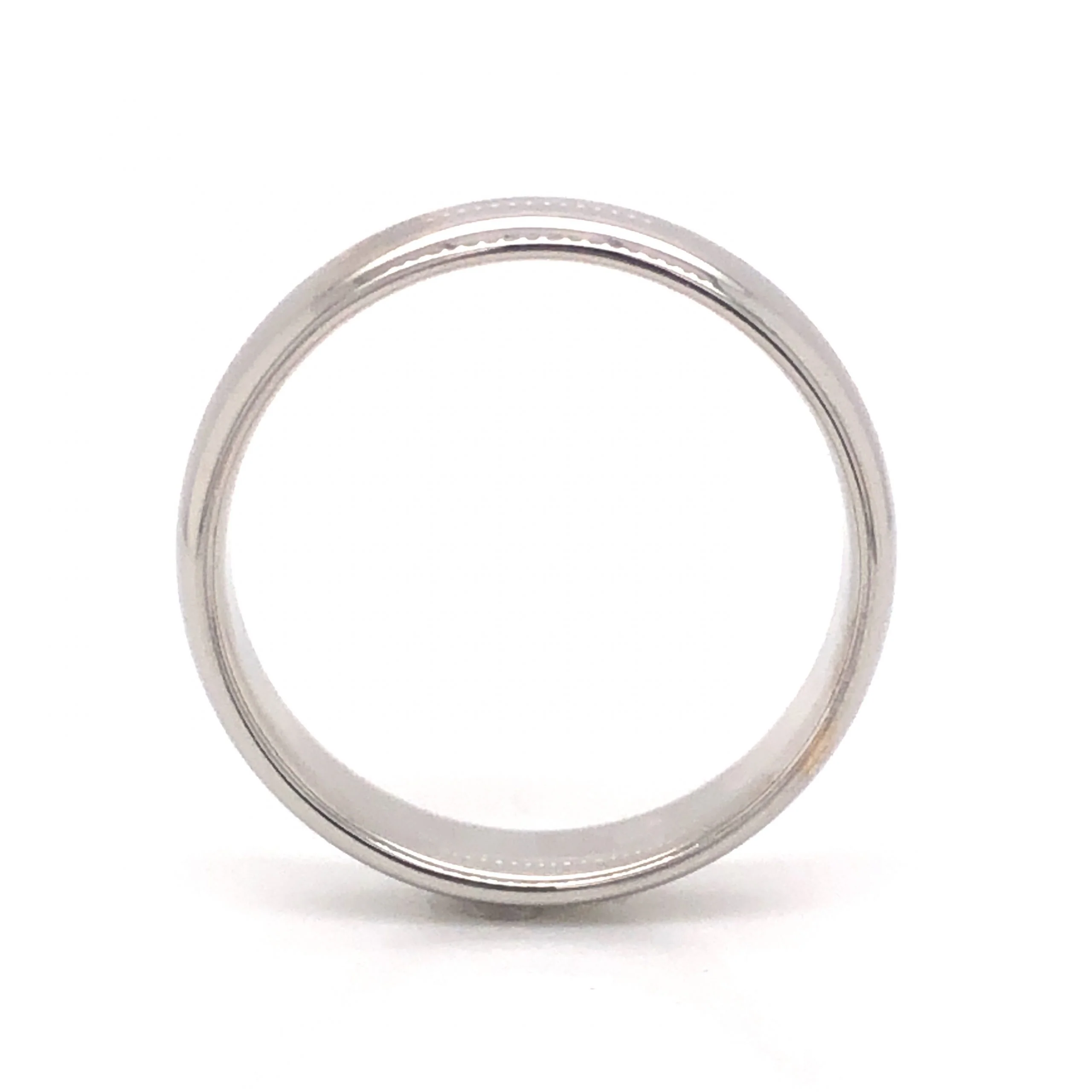 Men's 5.5mm Half Round Wedding Band in 14K White Gold - Image 3
