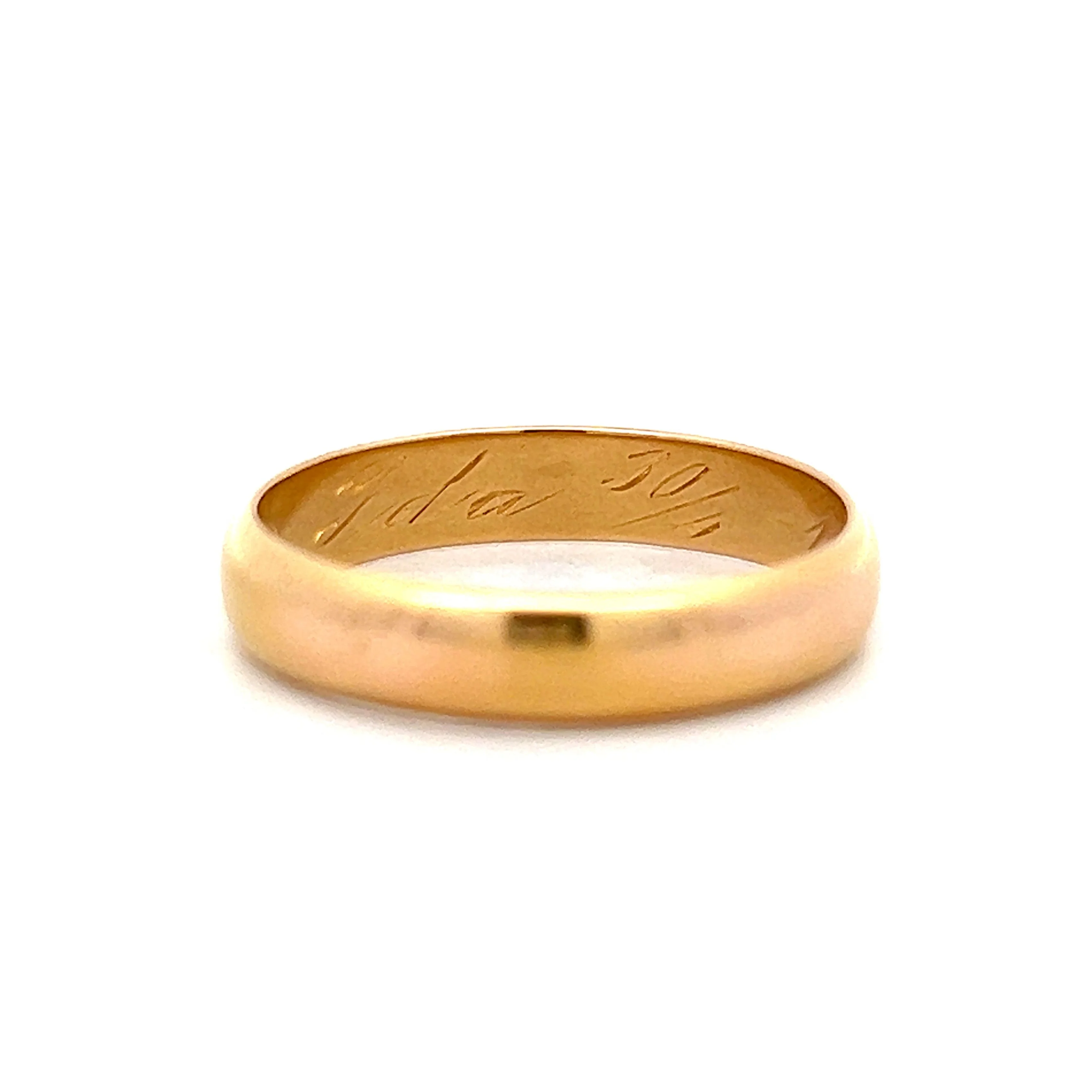 Mens 5mm Antique Wedding Band in 18k Yellow Gold - Image 4