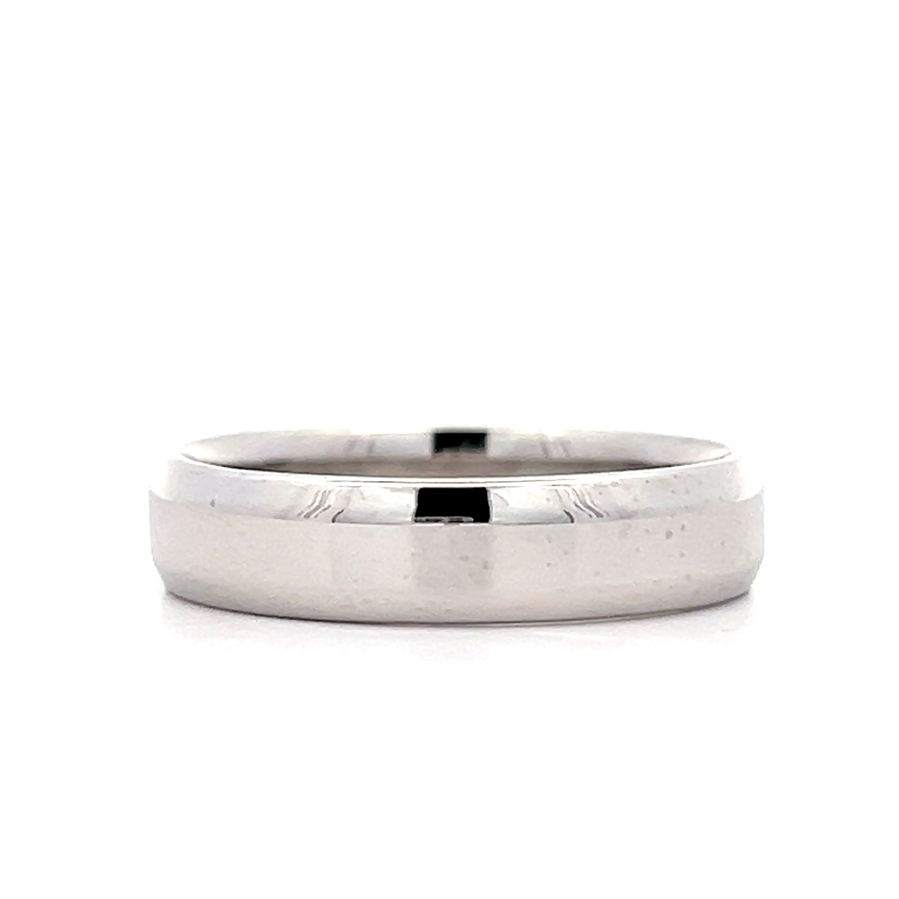 Mens 5mm Beveled Edge Wedding Band in 14k - Image 2