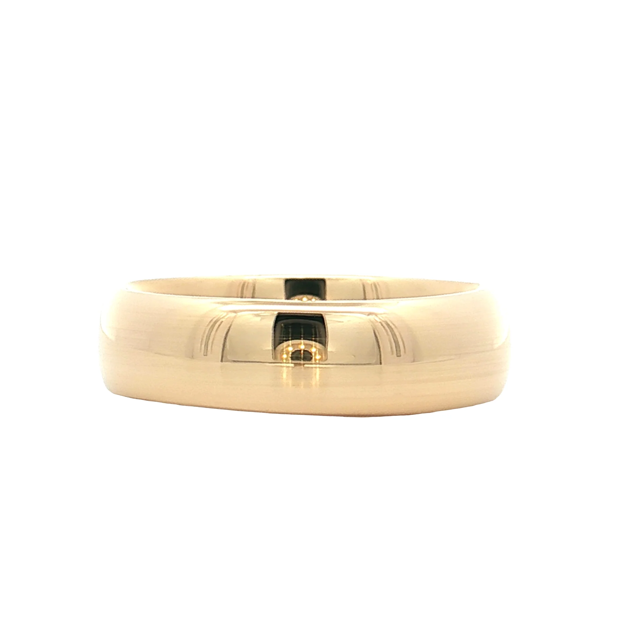 Mens 5mm Comfort Fit Wedding Band 14k Yellow Gold - Image 2