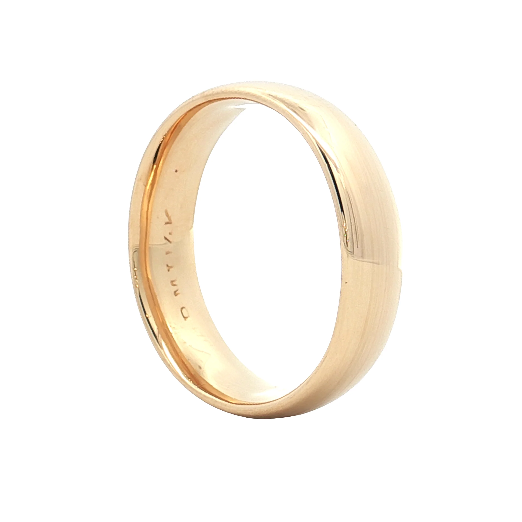 Mens 5mm Comfort Fit Wedding Band 14k Yellow Gold - Image 5