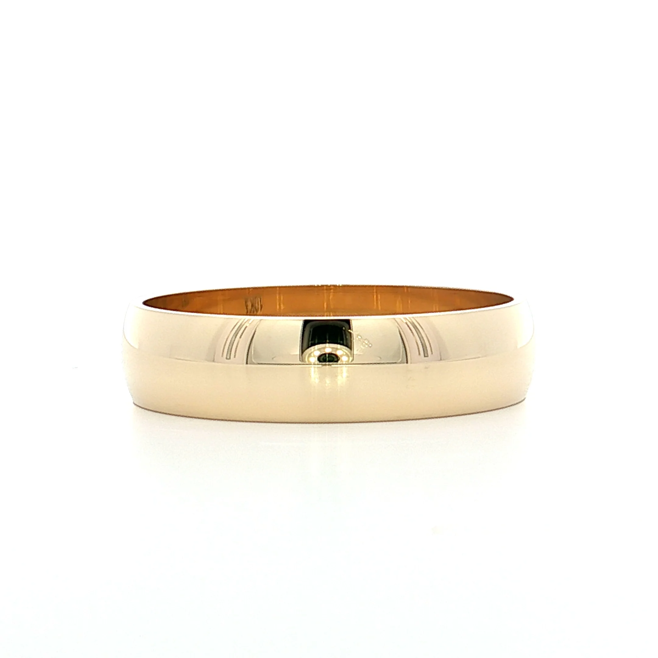 Men's 5mm Half Round Wedding Band 10k Yellow Gold - Image 2