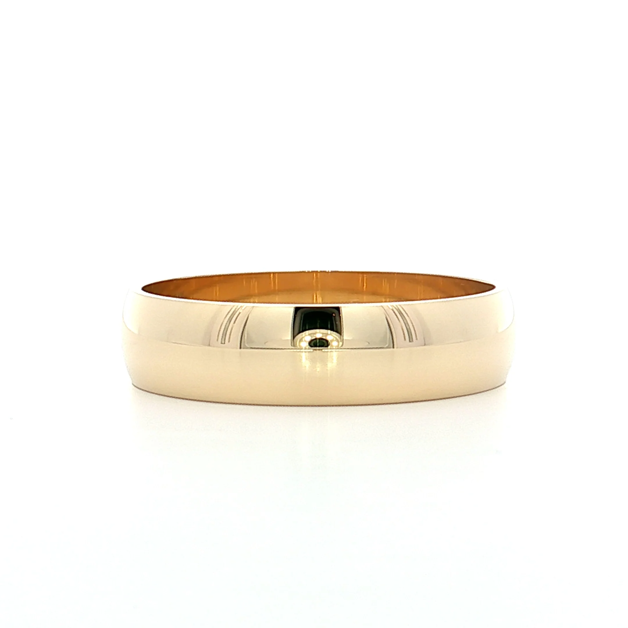 Men's 5mm Half Round Wedding Band 10k Yellow Gold - Image 3