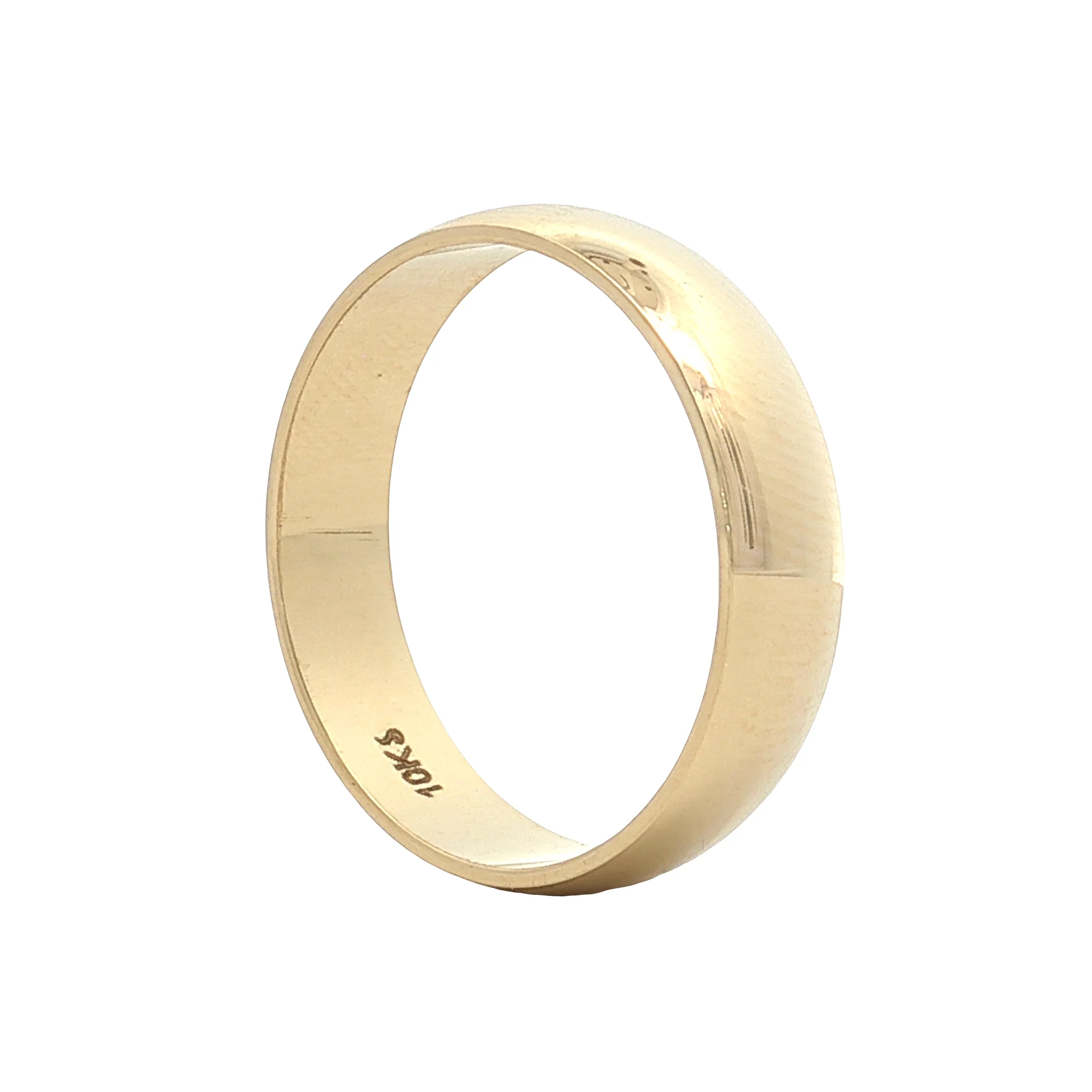 Men's 5mm Half Round Wedding Band 10k Yellow Gold - Image 5