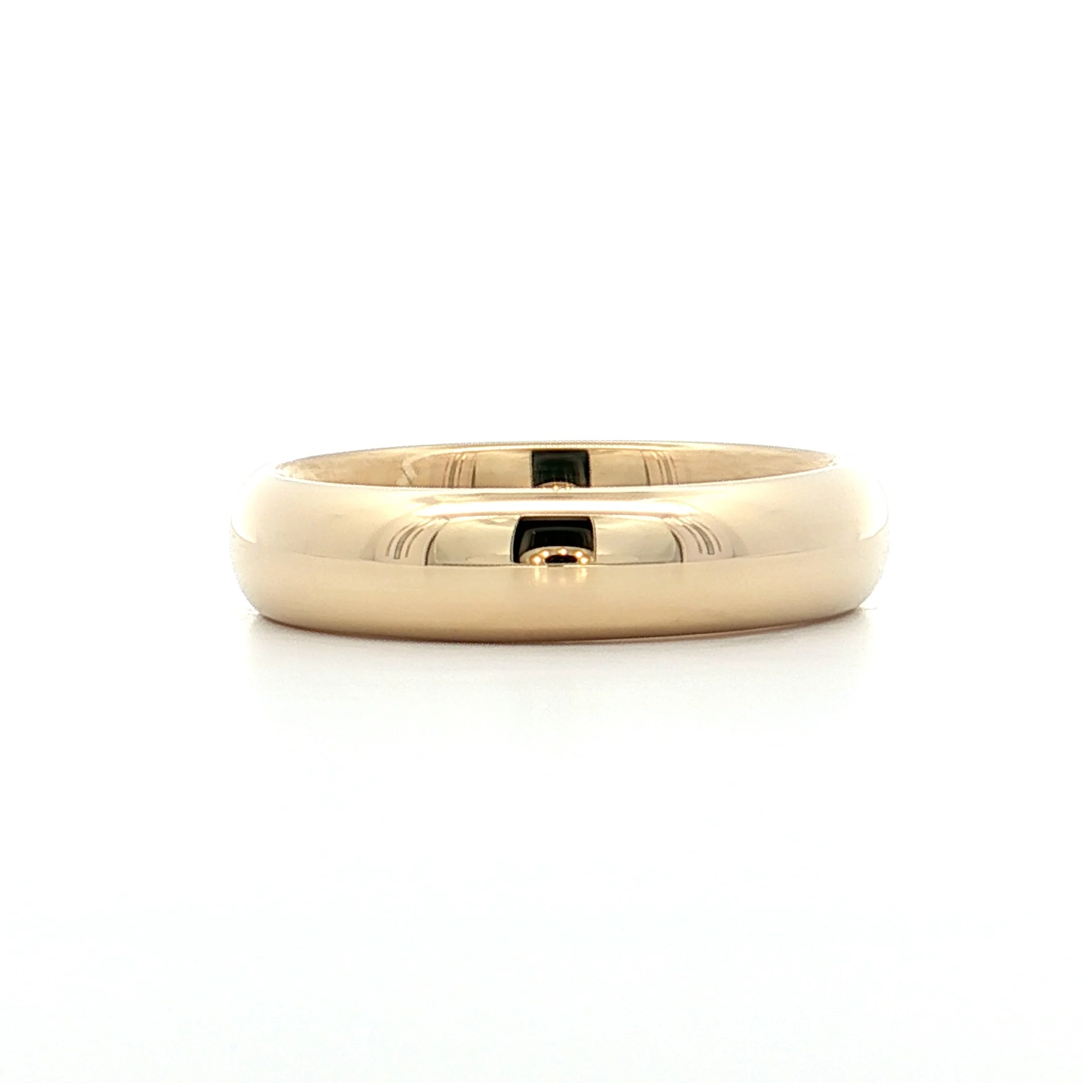 Mens 5mm Half Round Wedding Band 14k Yellow Gold - Image 2