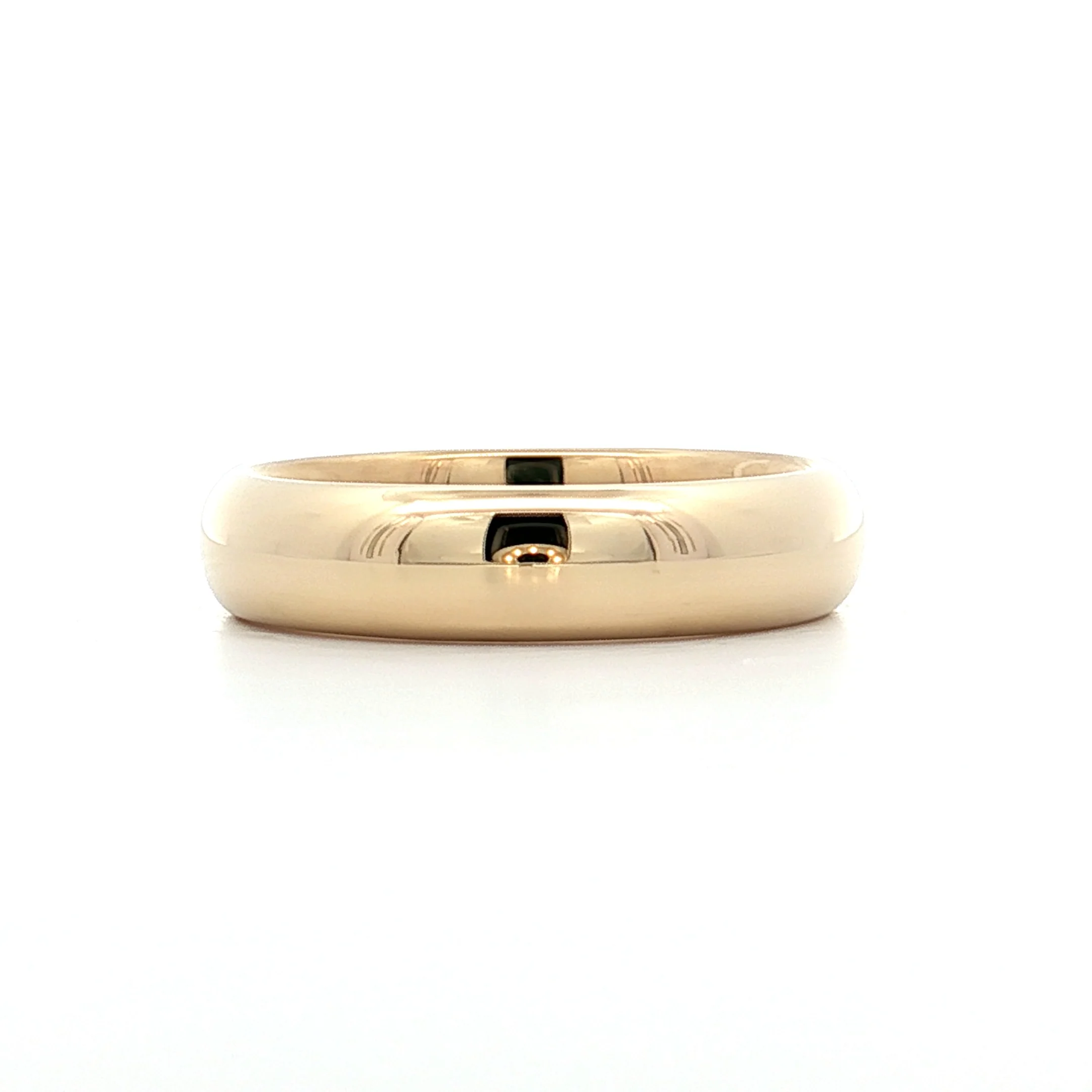 Mens 5mm Half Round Wedding Band 14k Yellow Gold - Image 3