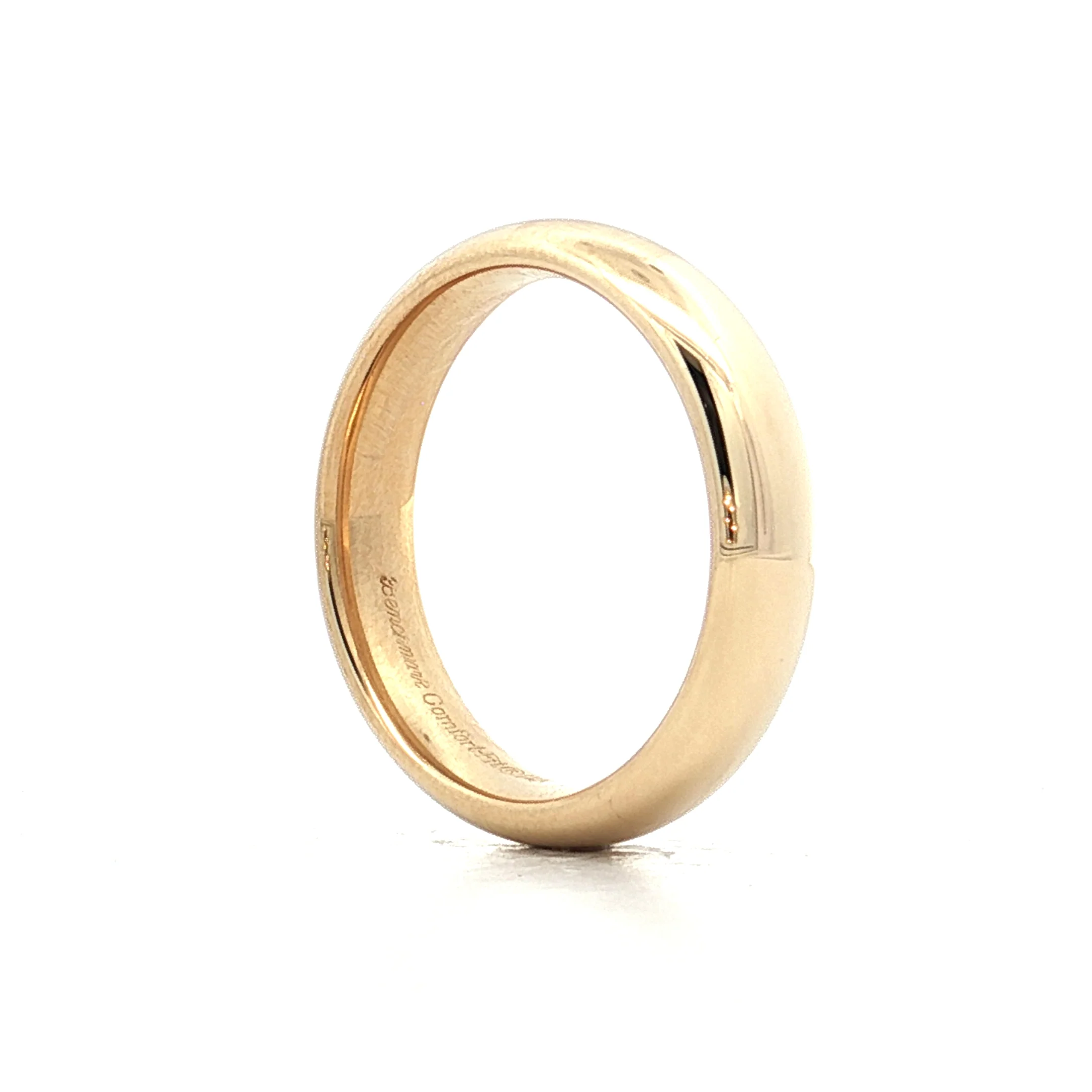 Mens 5mm Half Round Wedding Band 14k Yellow Gold - Image 5