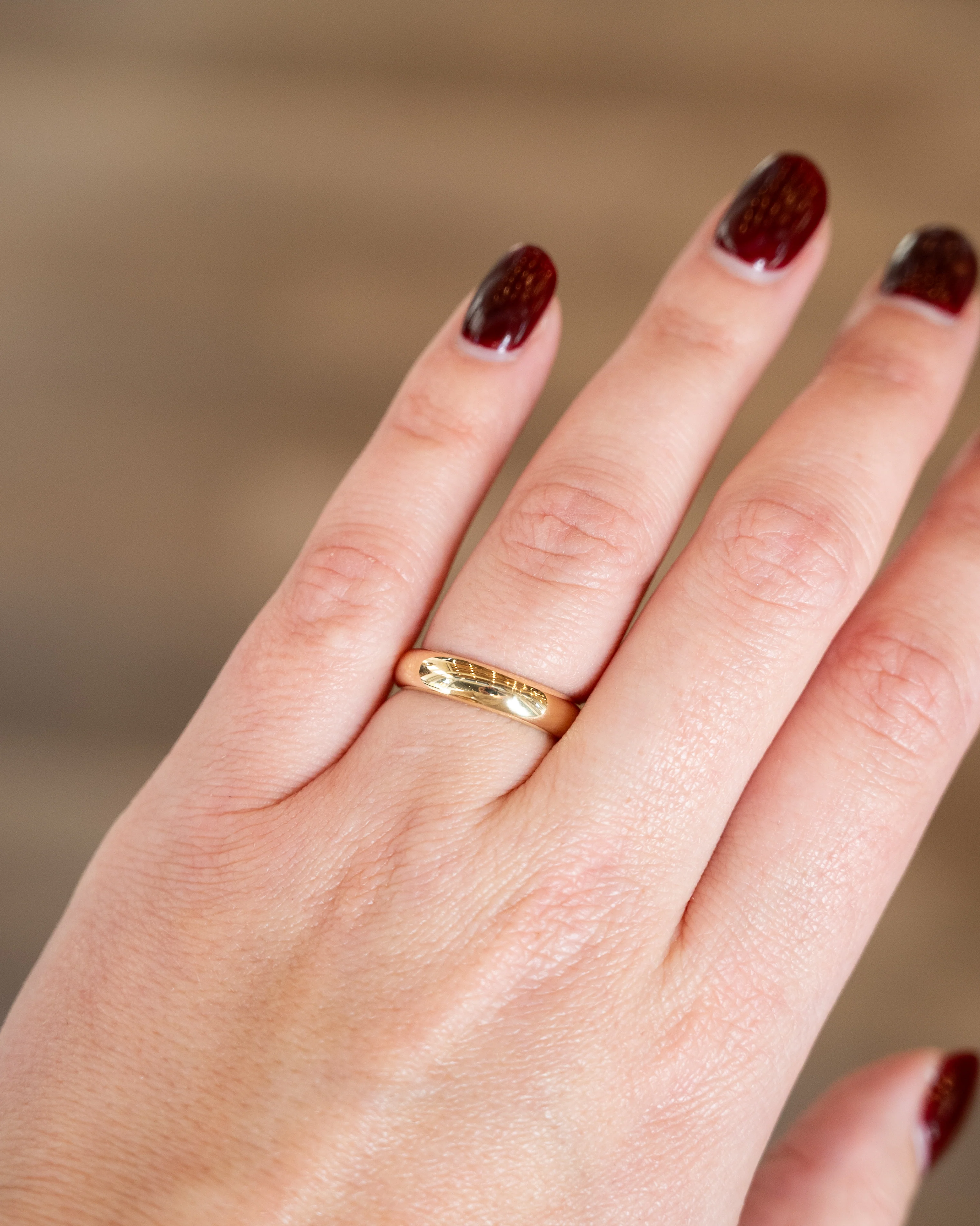 Mens 5mm Half Round Wedding Band 14k Yellow Gold - Image 7