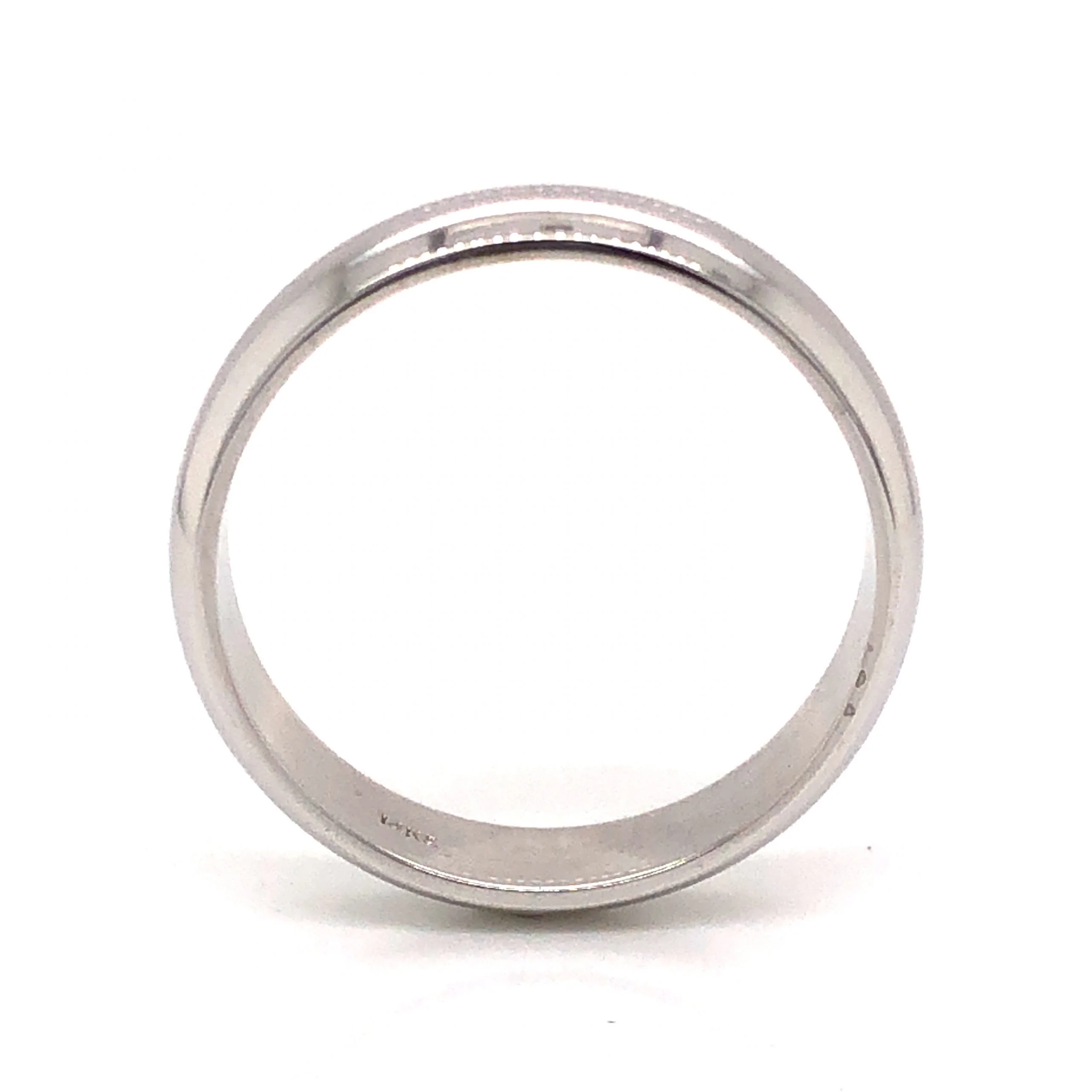 Men's 5mm Half Round Wedding Band in 14K White Gold - Image 2