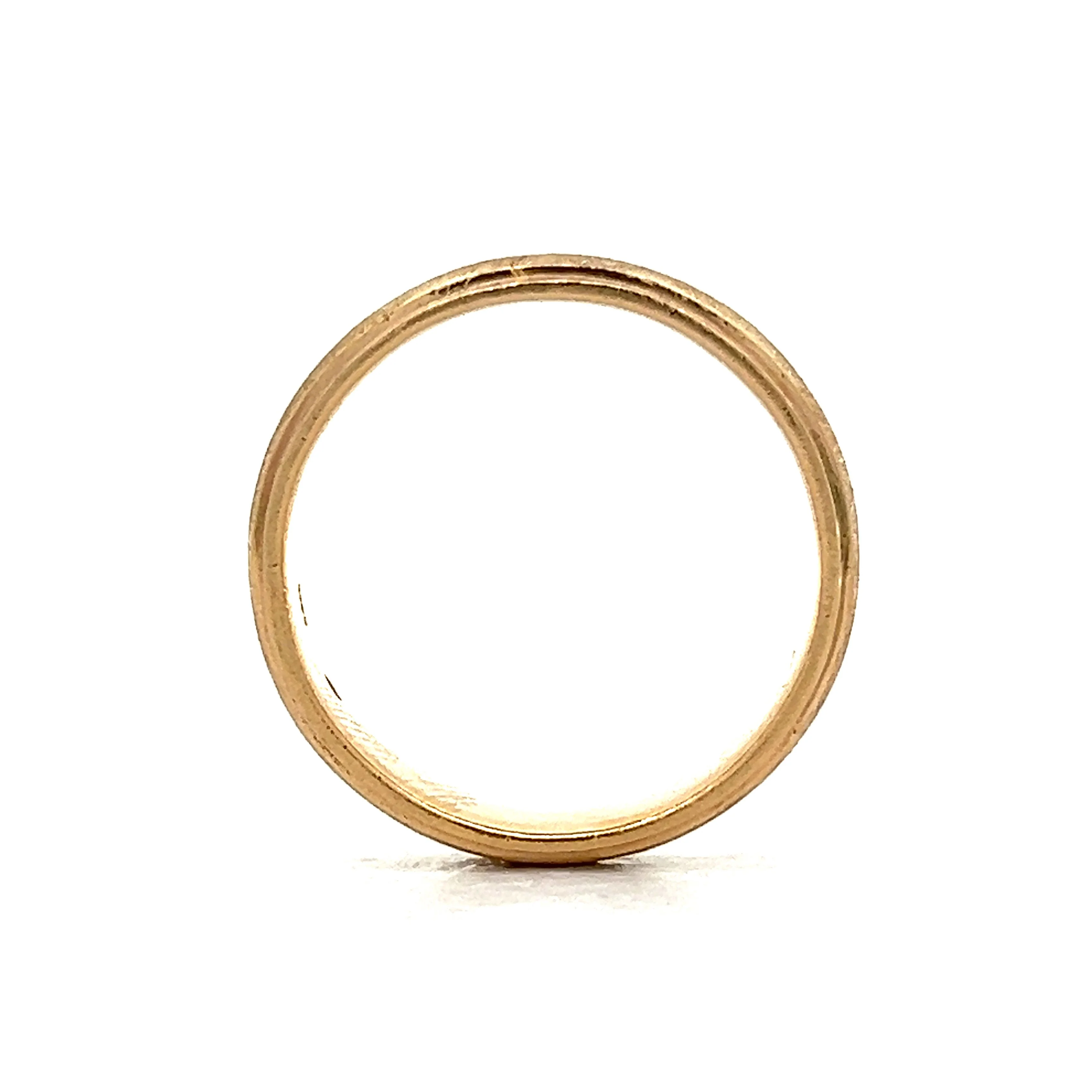 Men's 6.5mm Vintage Wedding Band in 14k Yellow Gold - Image 4