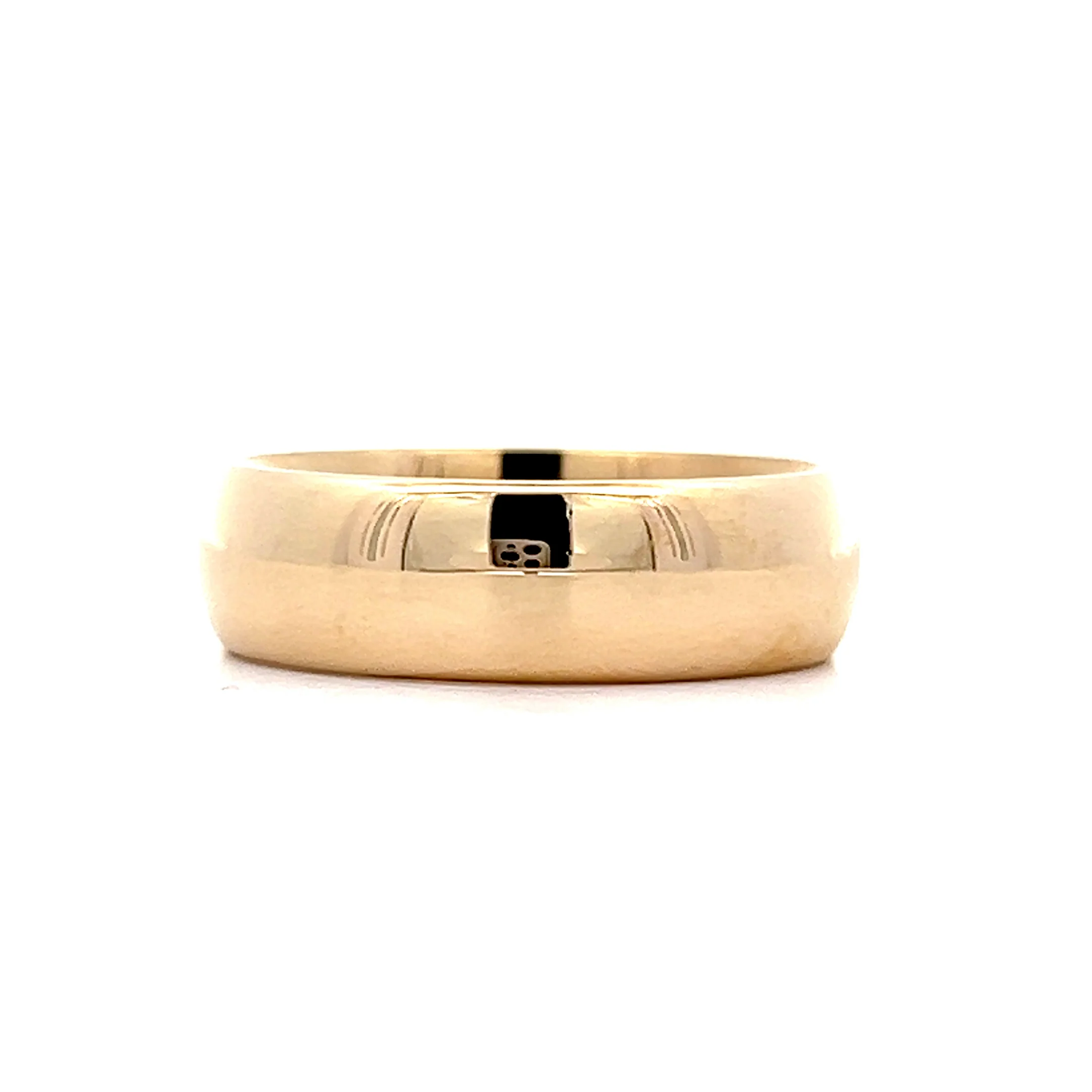 Mens 6mm Half Round Comfort Wedding Band in 14k - Image 2
