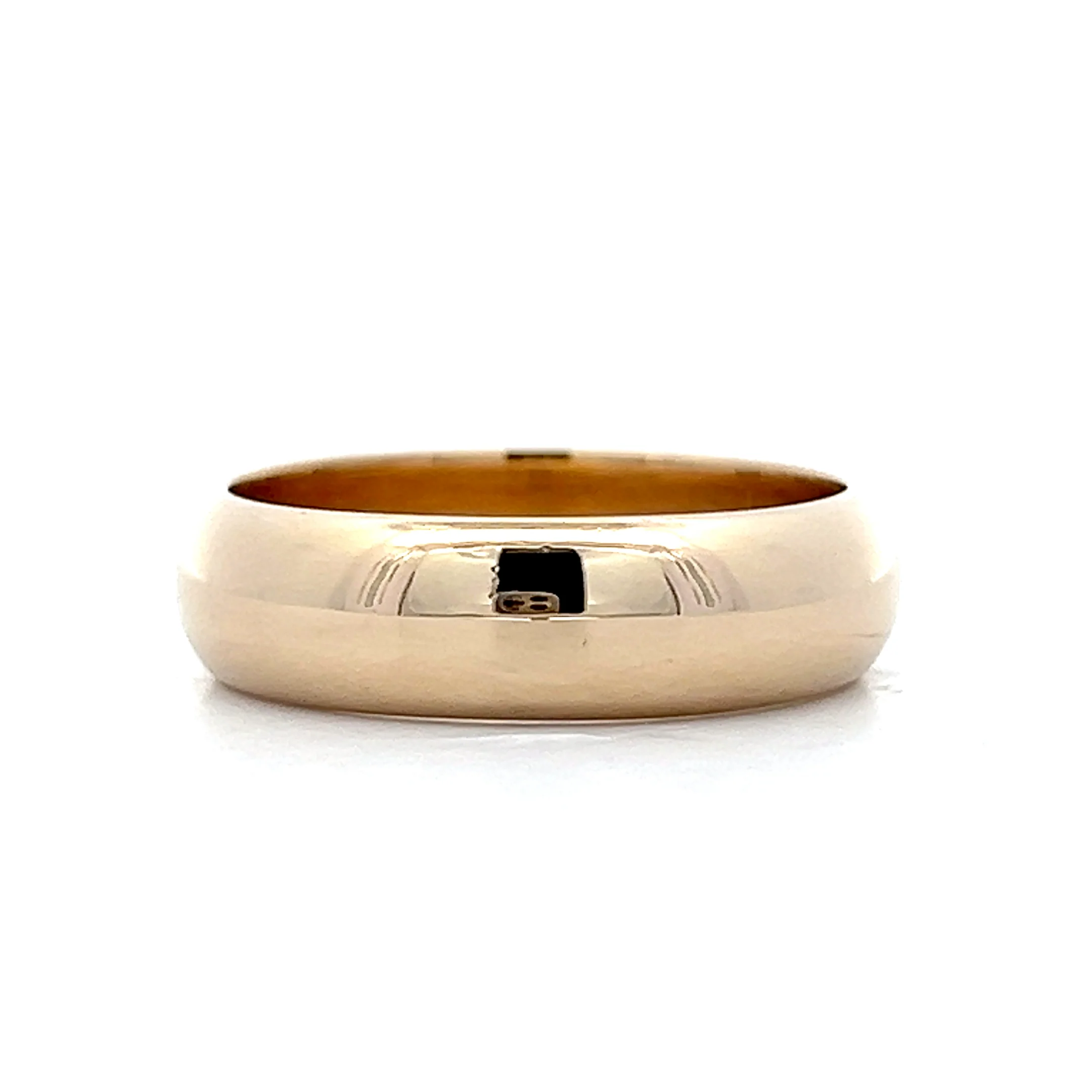 Mens 6mm Half Round Wedding Band in 14k Yellow Gold - Image 2
