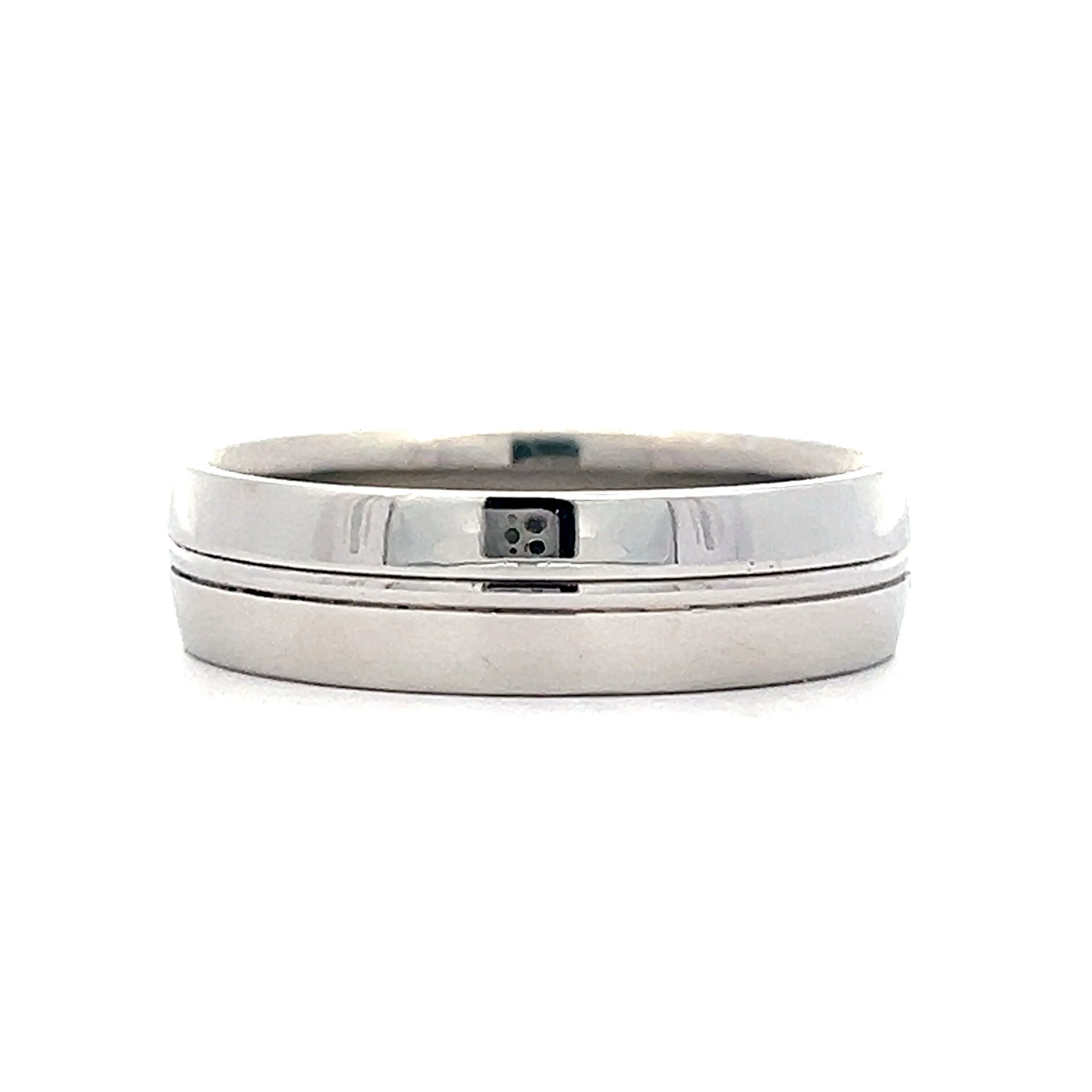 Men's 6mm Half Round Wedding Band in Platinum