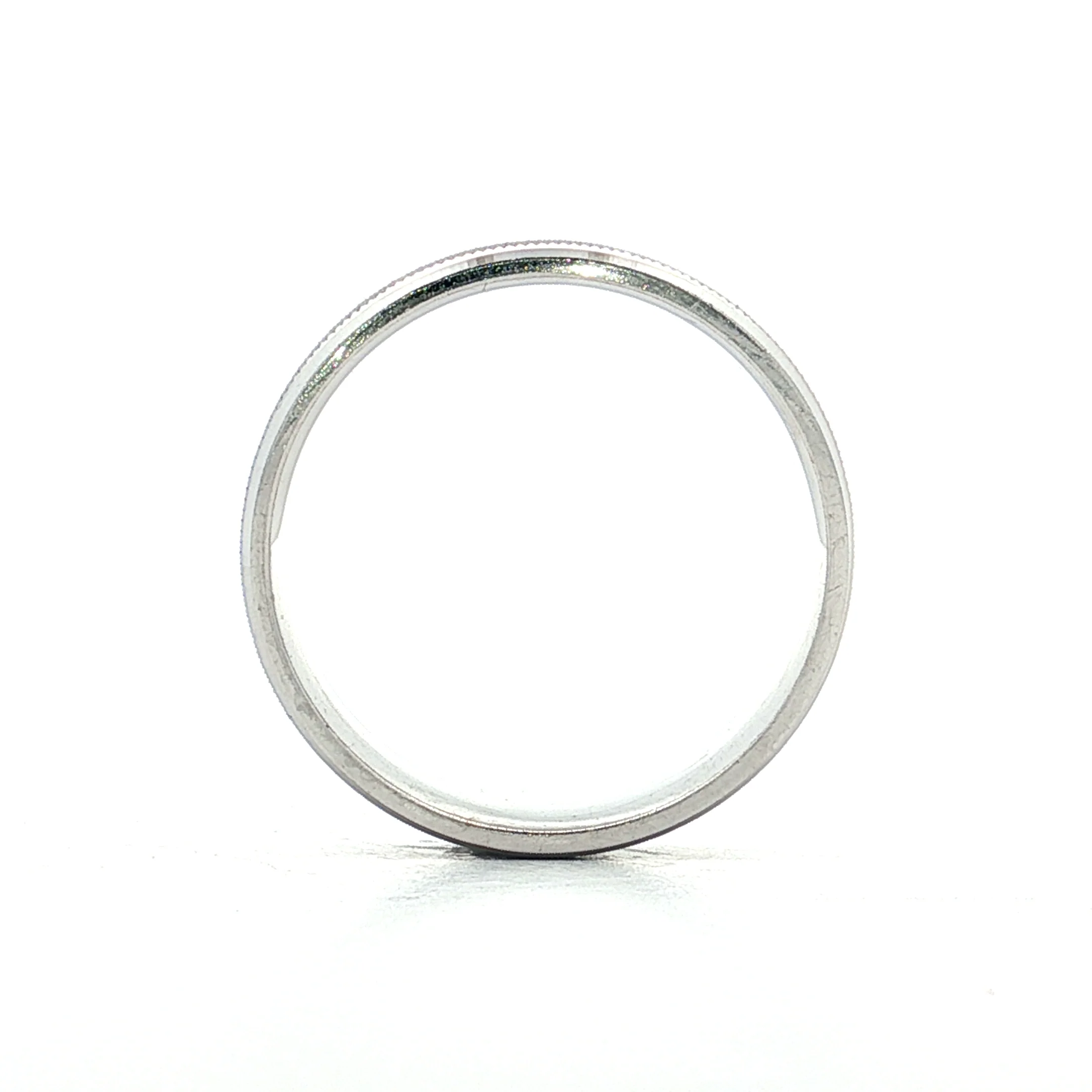 Mens 6mm Textured Step Edge Wedding Band 14k - Image 4
