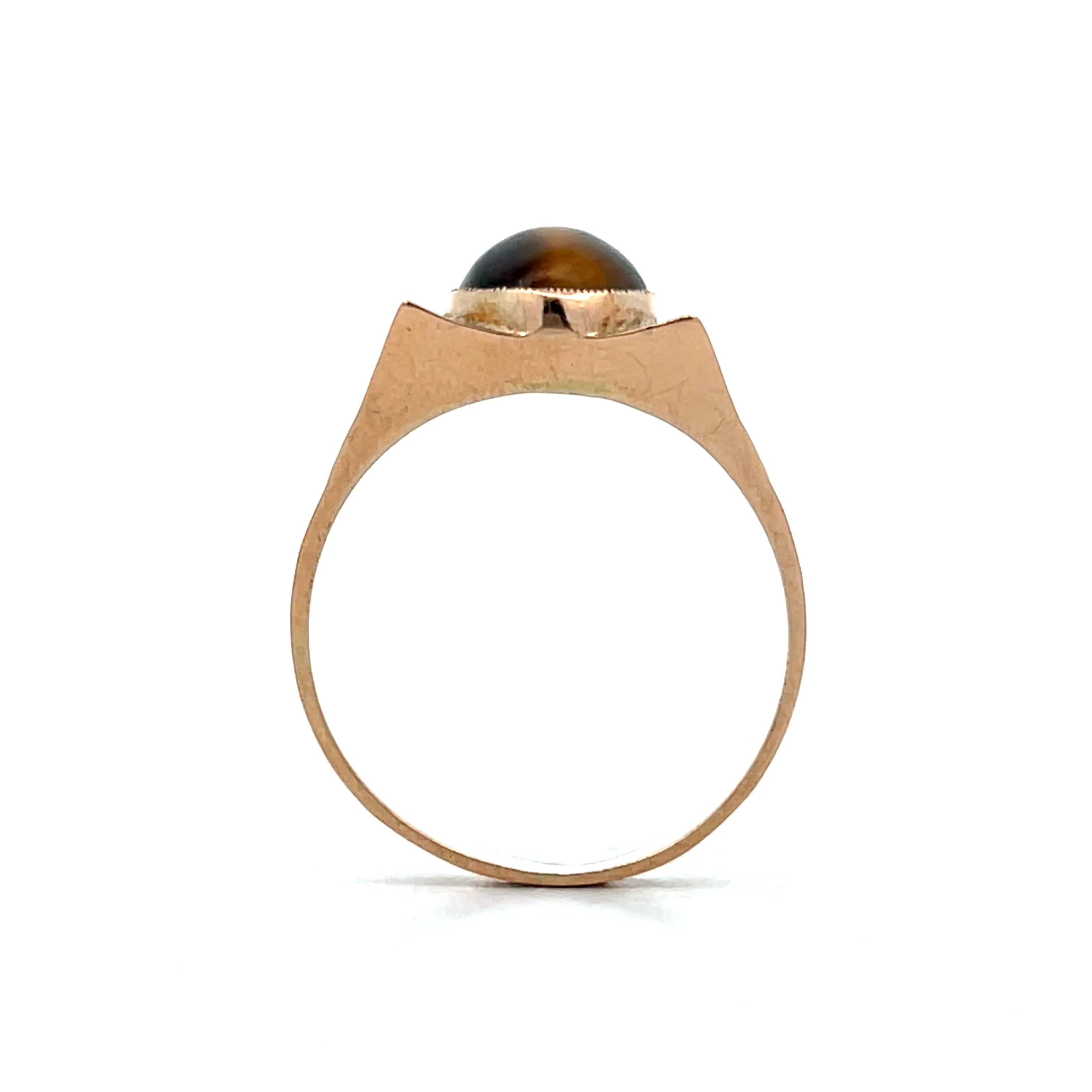 Mens Antique Art Nouveau Tigers Eye Ring in 14k - Image 4