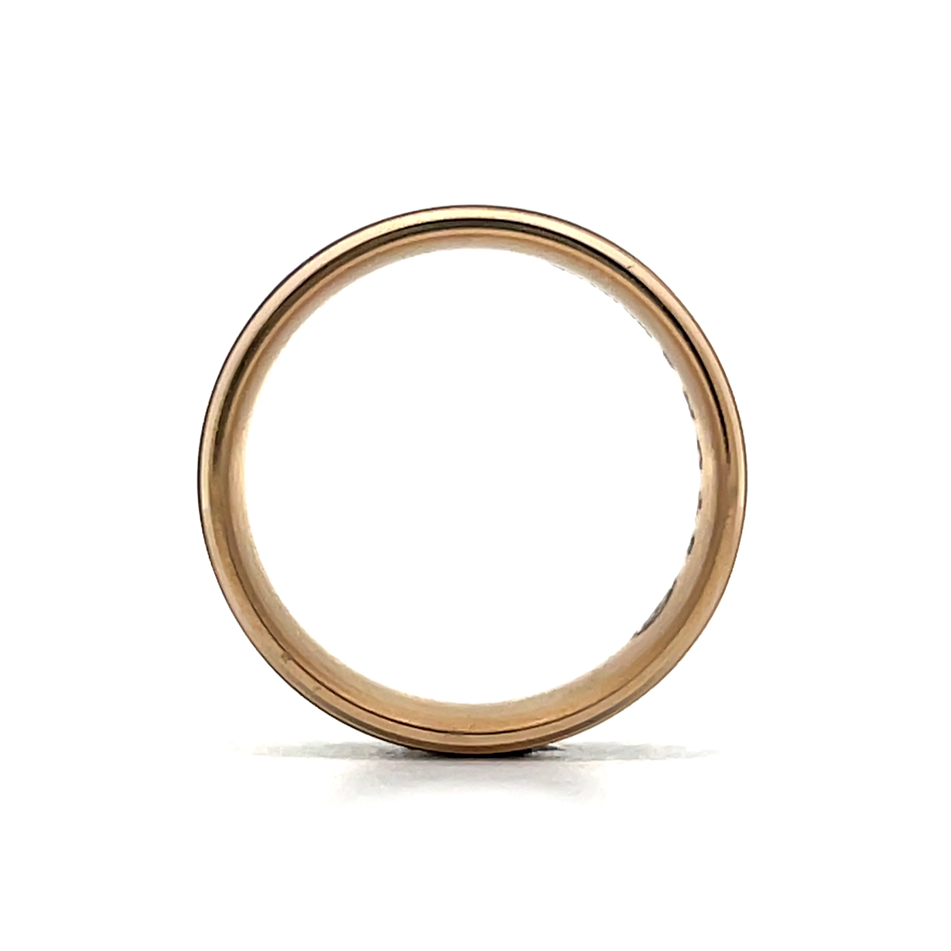 Mens Beveled Edge Tantalum Wedding Band in 14k - Image 4