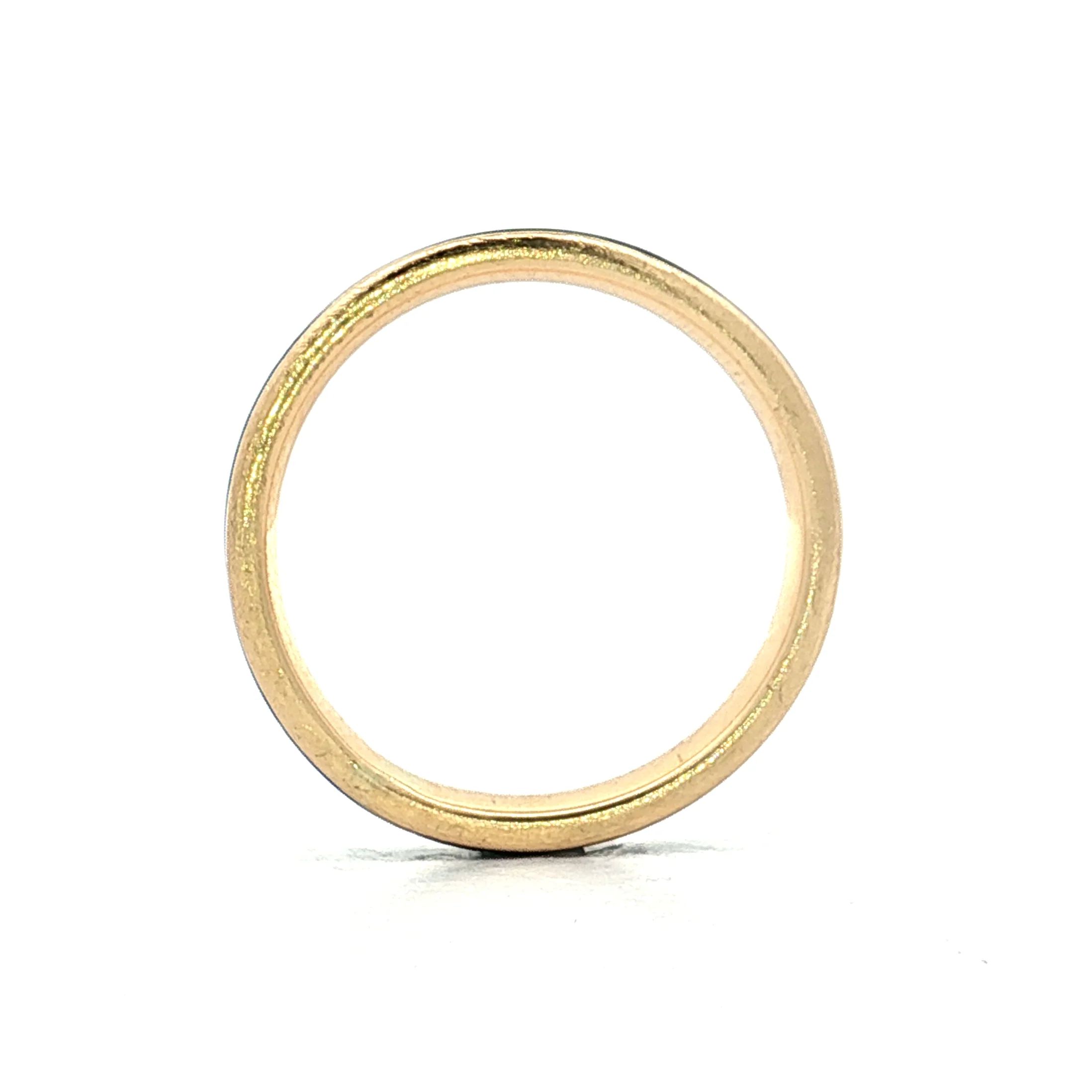 Mens Black Enamel Wedding Band in 18k Yellow Gold - Image 5