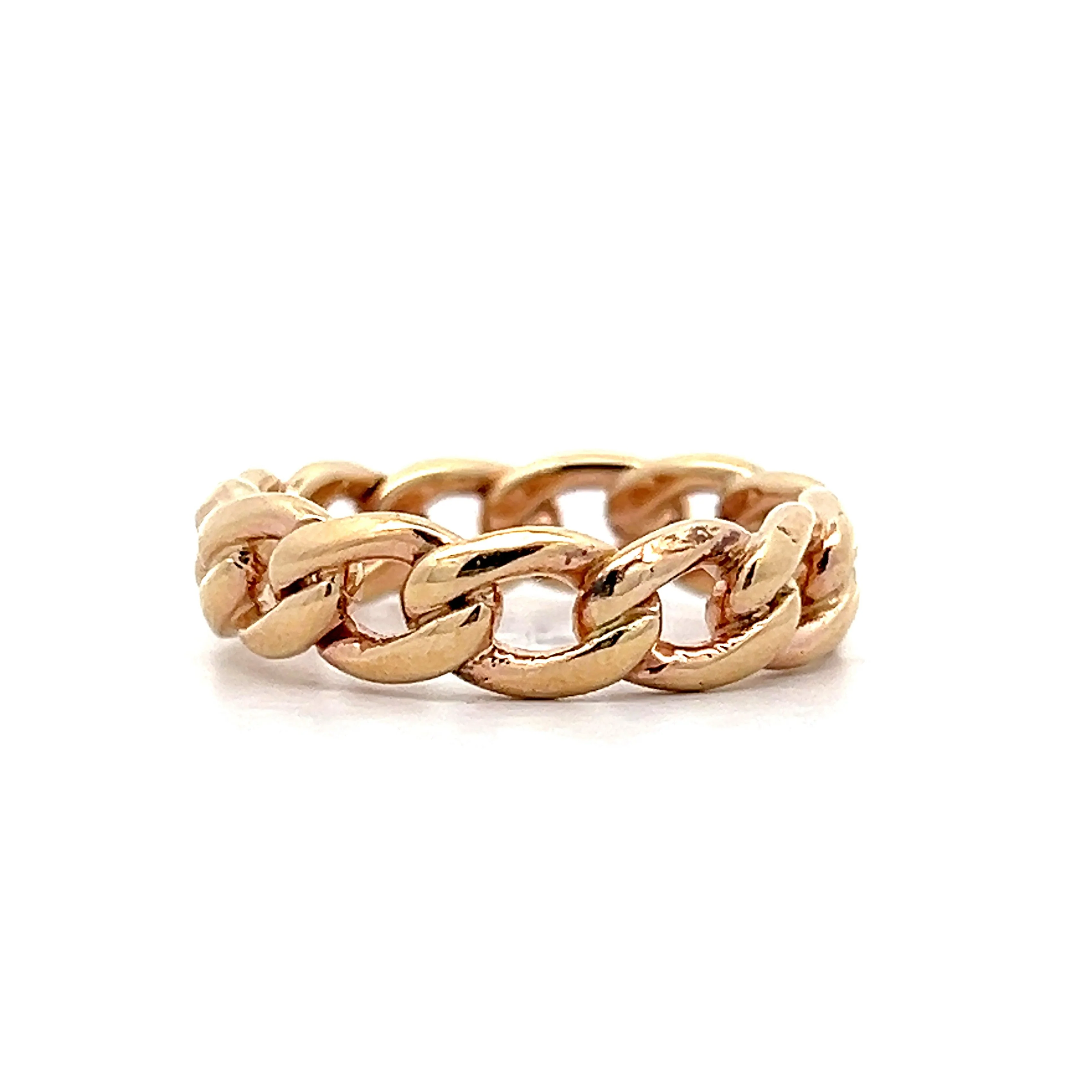 Mens Chain Link Ring in 14k Yellow Gold - Image 3