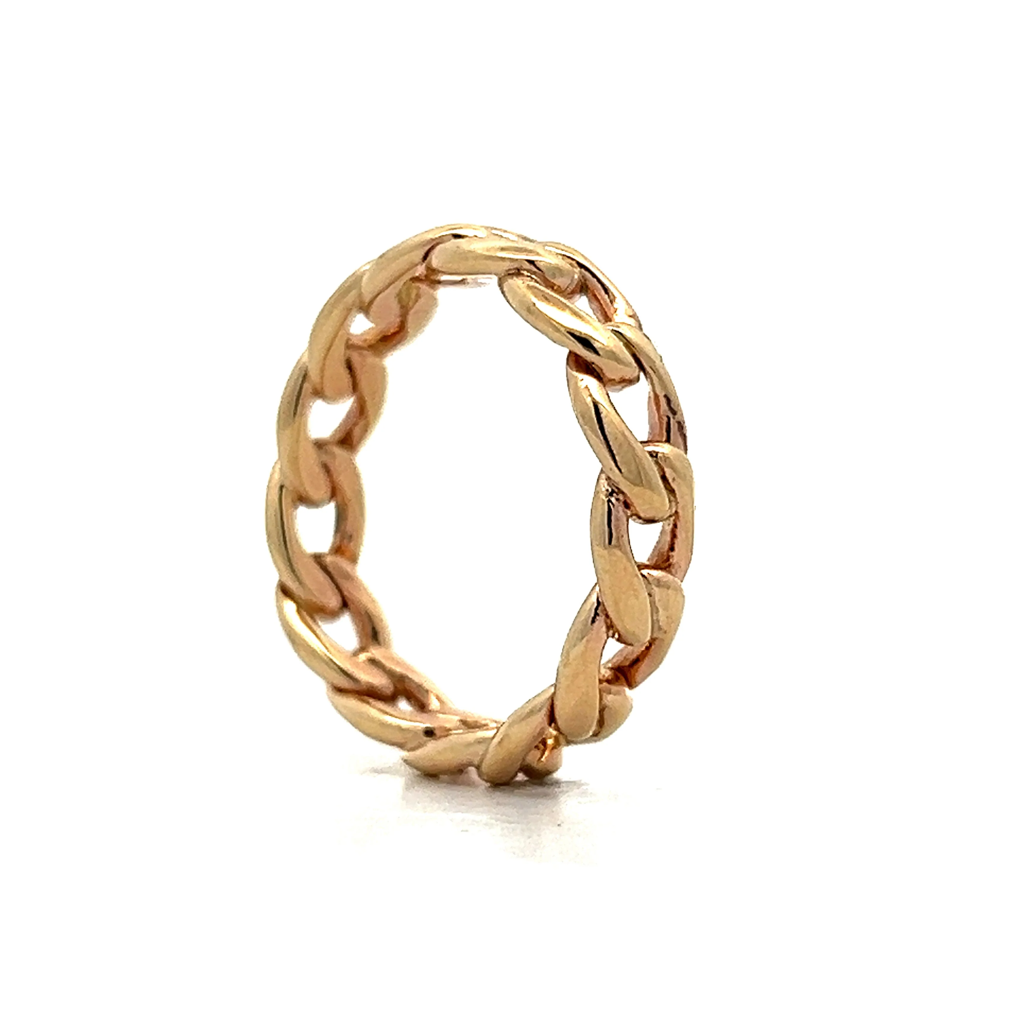 Mens Chain Link Ring in 14k Yellow Gold - Image 5