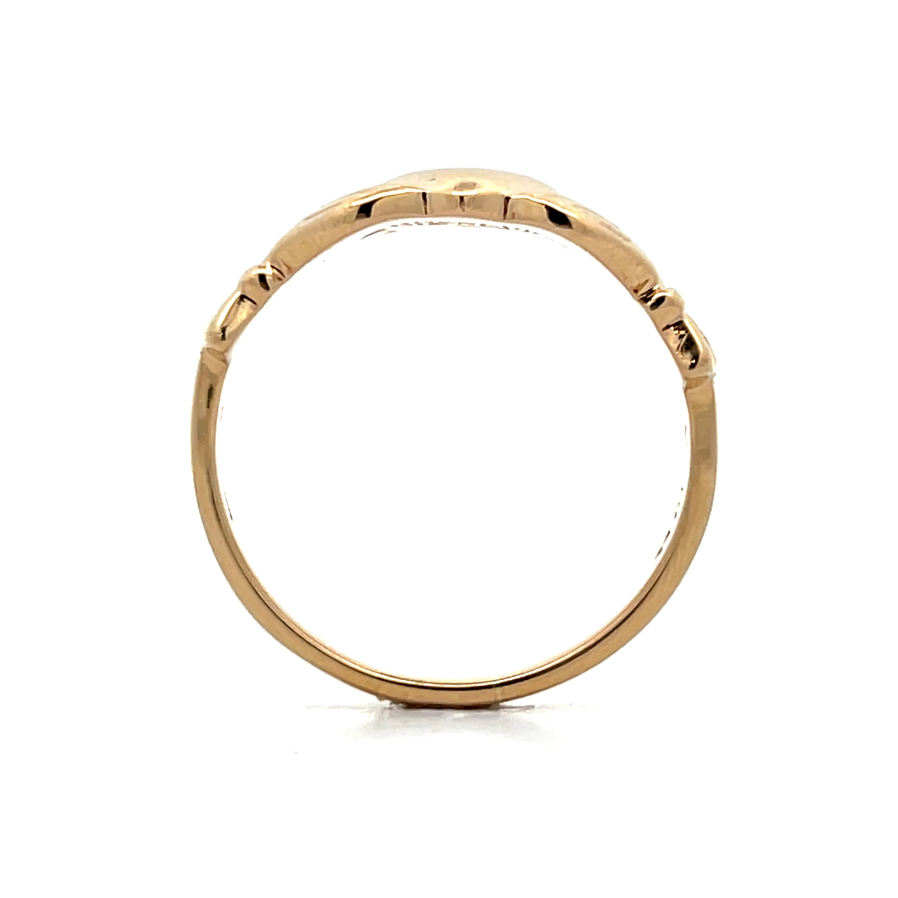 Mens Claddagh Ring in 14k Yellow Gold - Image 4