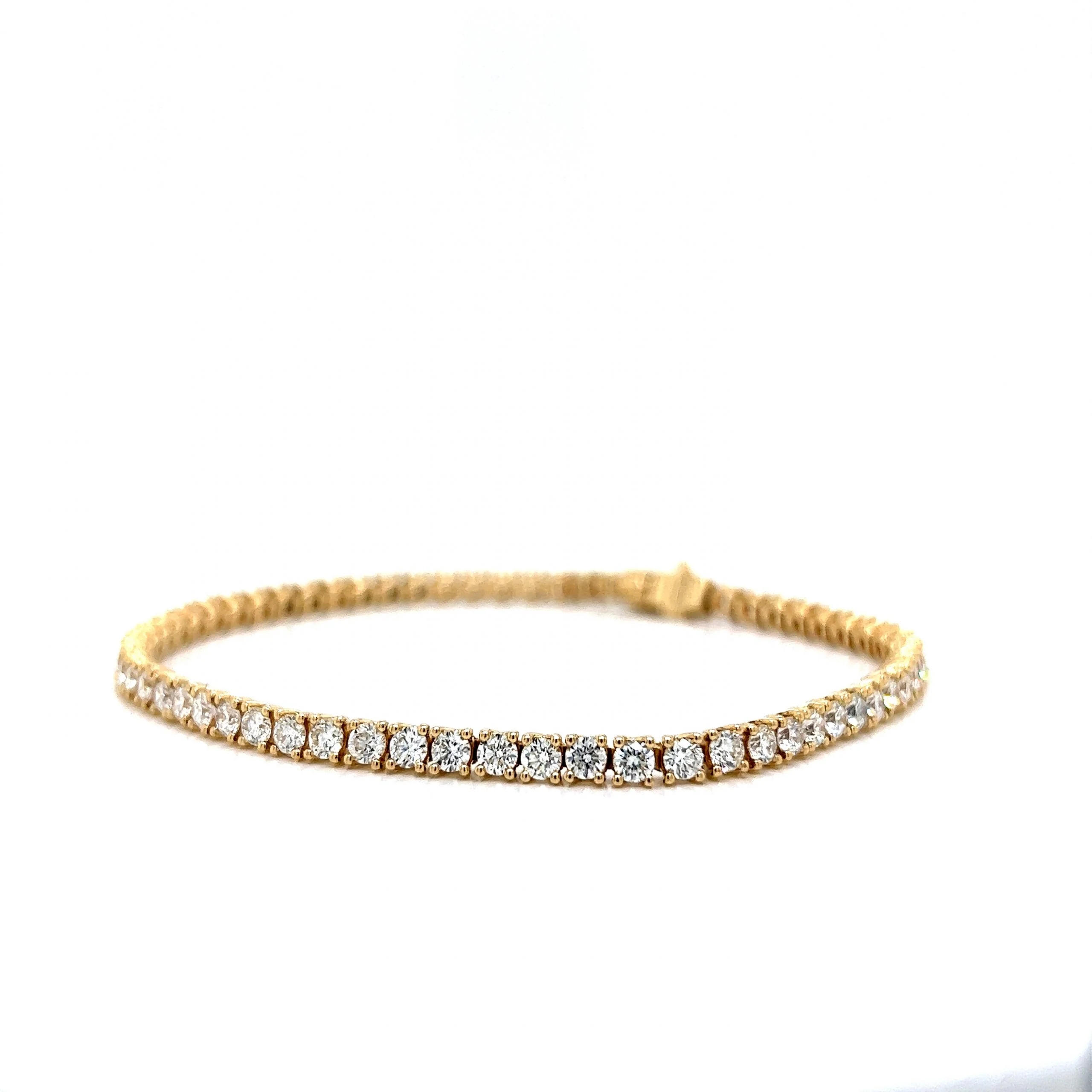 Classic Diamond Tennis Bracelet in 14k Yellow Gold - Image 2