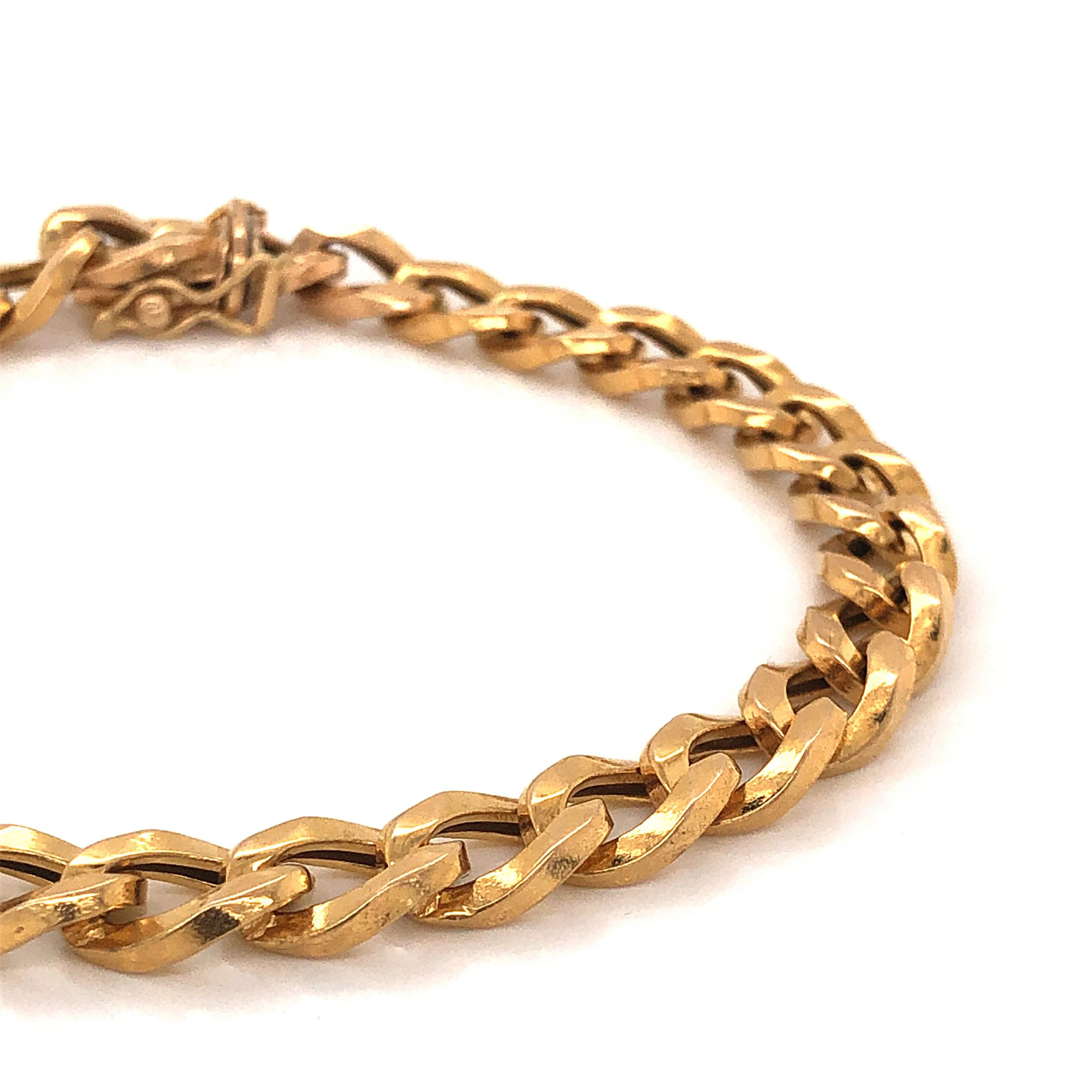 Men's Cuban Link Chain Bracelet in 14k Yellow Gold - Image 3
