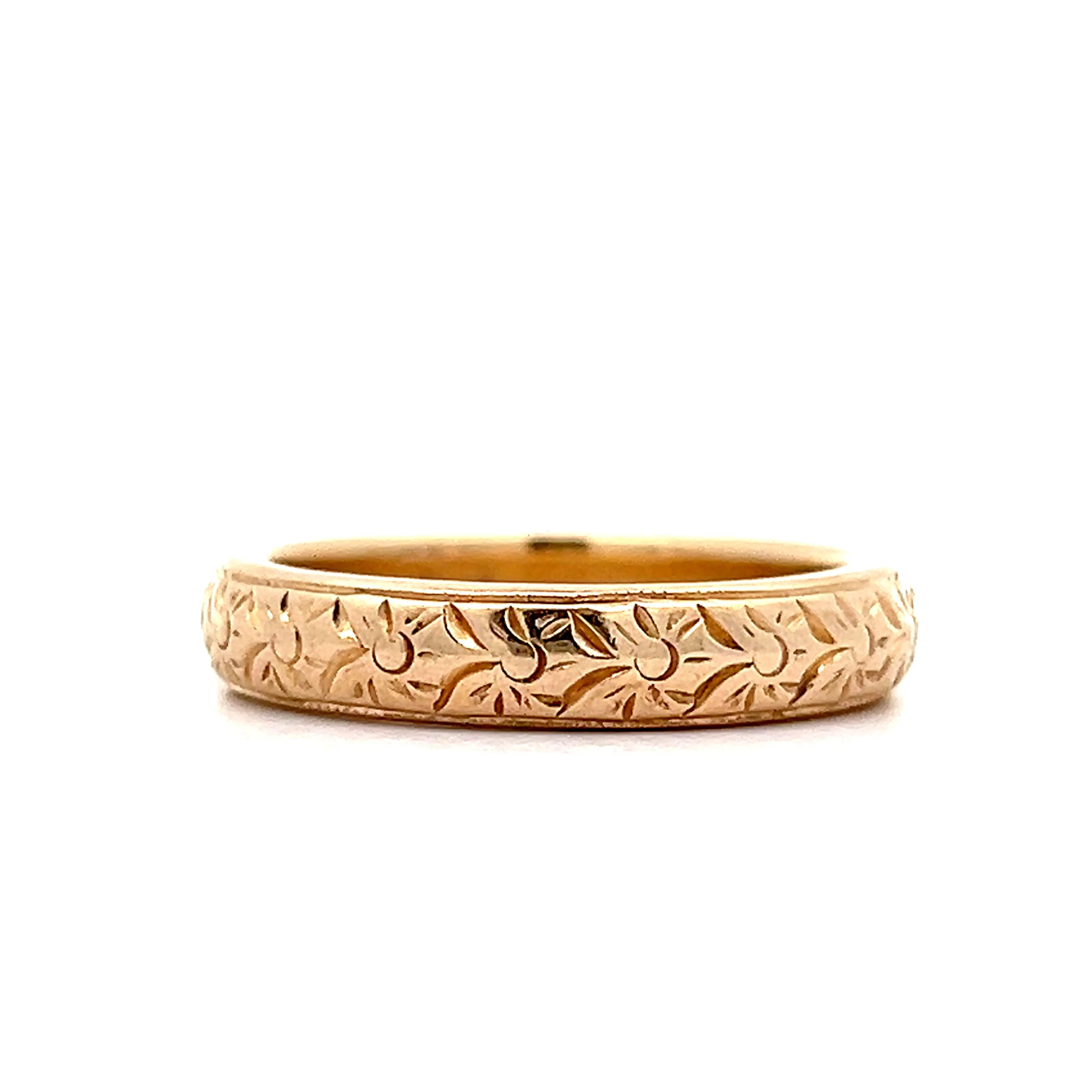 Mens Edwardian Wedding Band in 14k Yellow Gold - Image 2