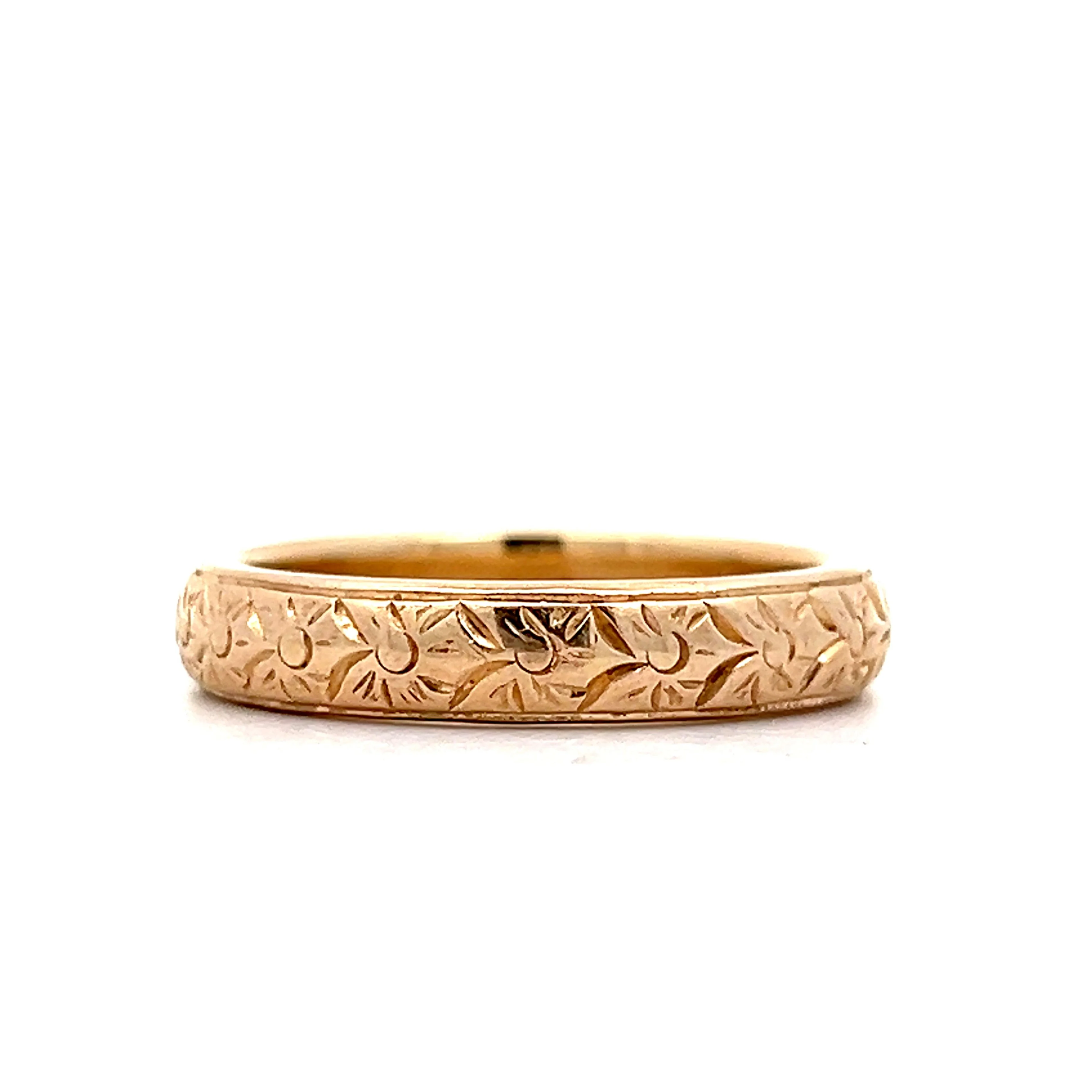Mens Edwardian Wedding Band in 14k Yellow Gold - Image 3