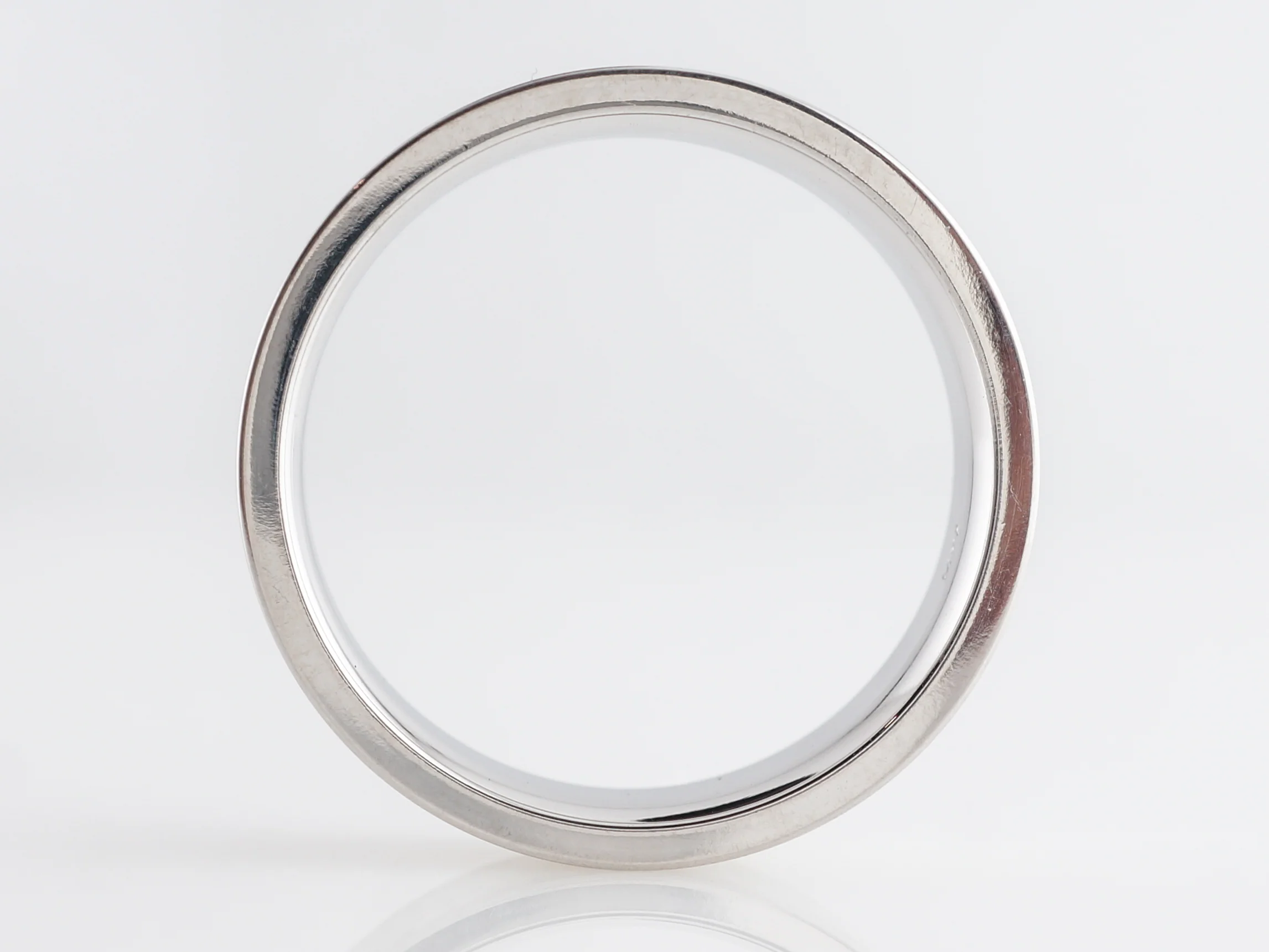 Men's Flat Edge Wedding Band in 14k White Gold - Image 2