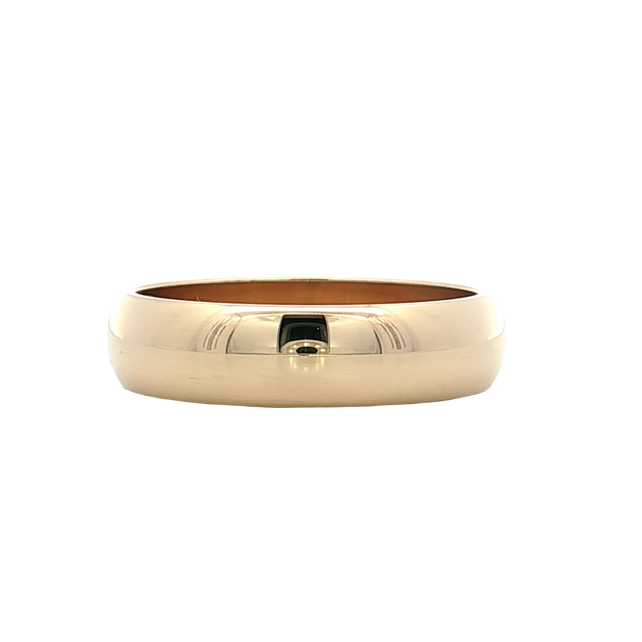 Men's Half Round Wedding Band 14k Yellow Gold - Image 2