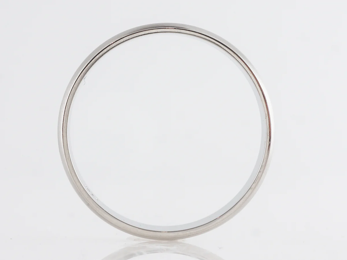 Men's Half Round Wedding Band in Platinum w/ Brushed Finish - Image 3