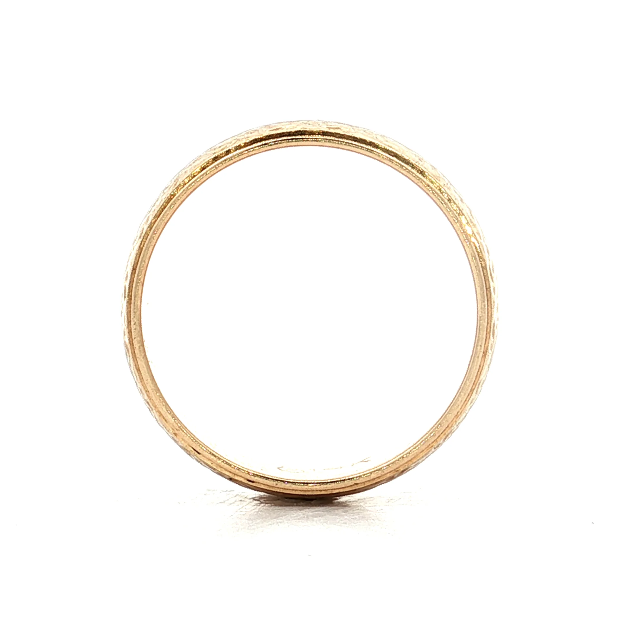 Mens Hammered Texture Wedding Band in 14k - Image 4